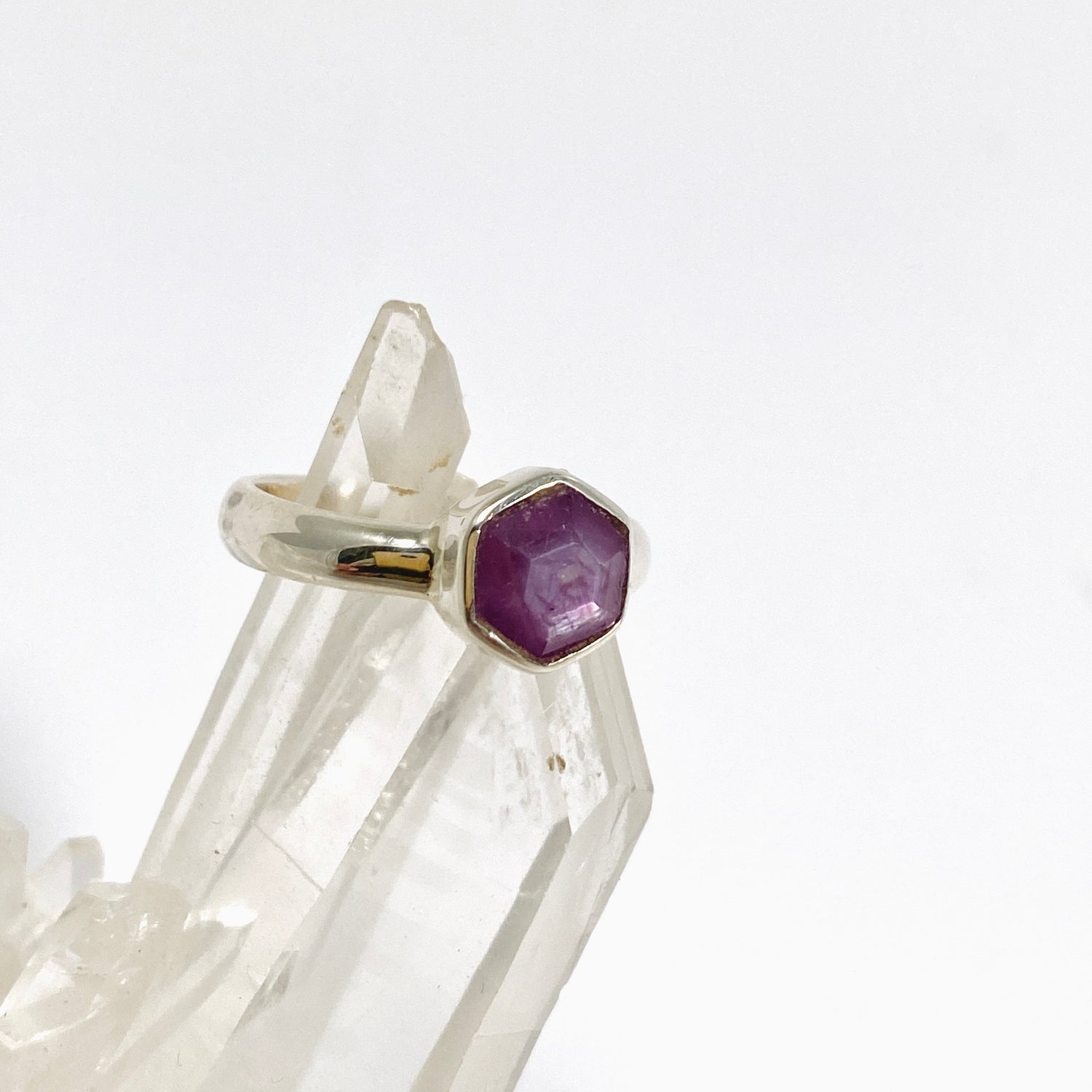 Star Ruby Freeform Faceted Ring Size 6.5 PRGJ983