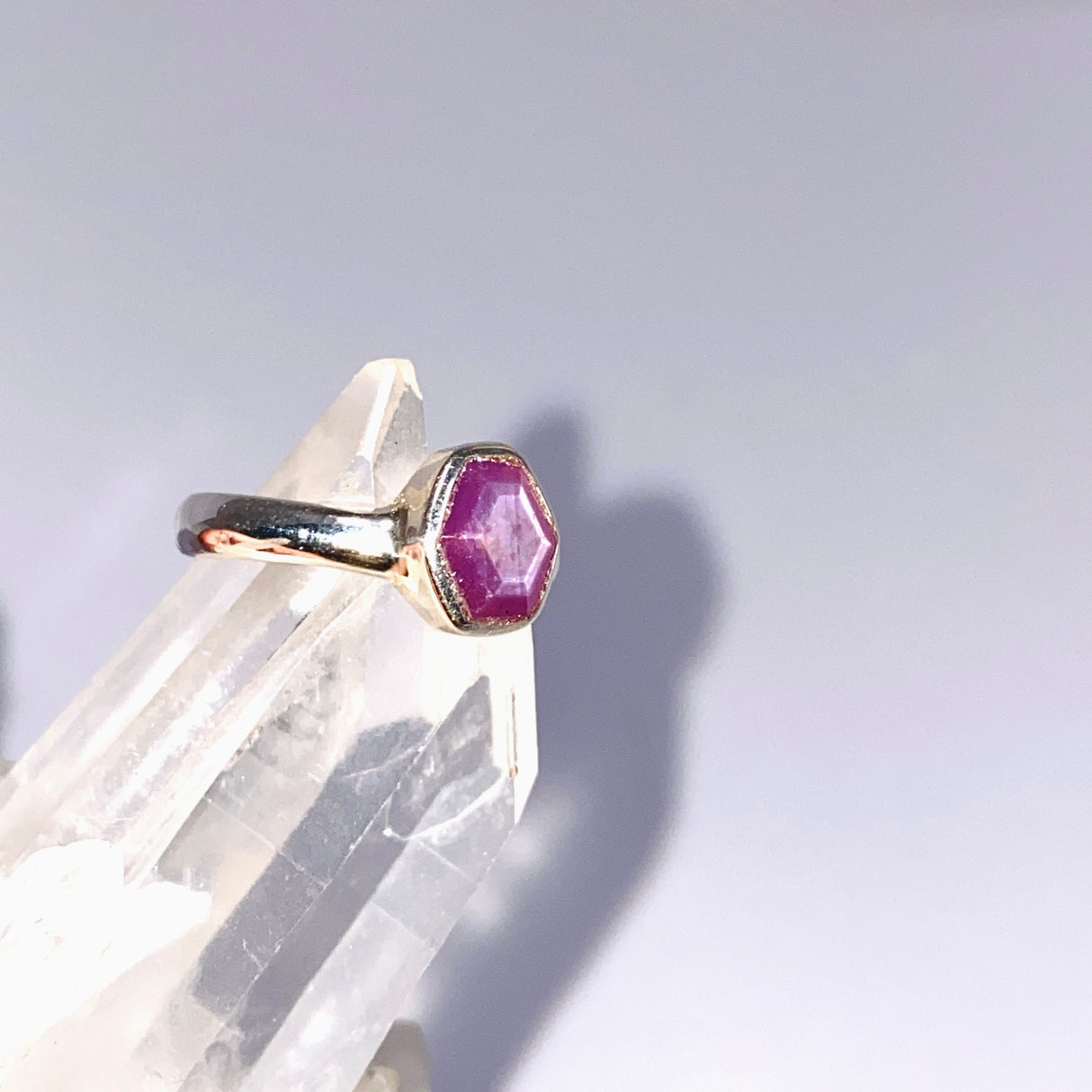 Star Ruby Freeform Faceted Ring Size 7 PRGJ980