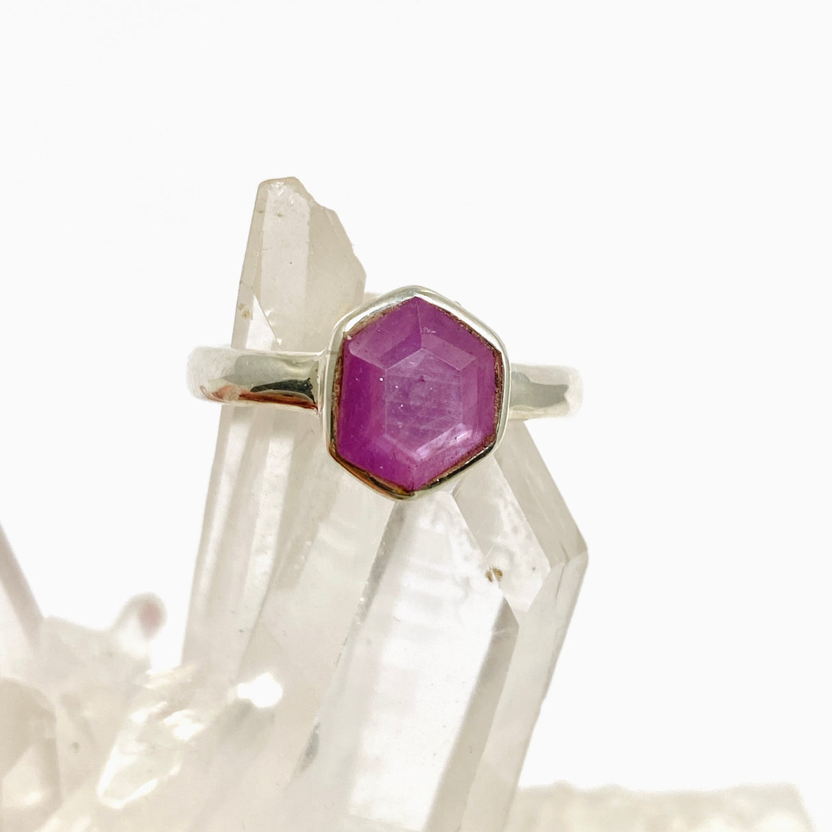 Star Ruby Freeform Faceted Ring Size 8.5 PRGJ981