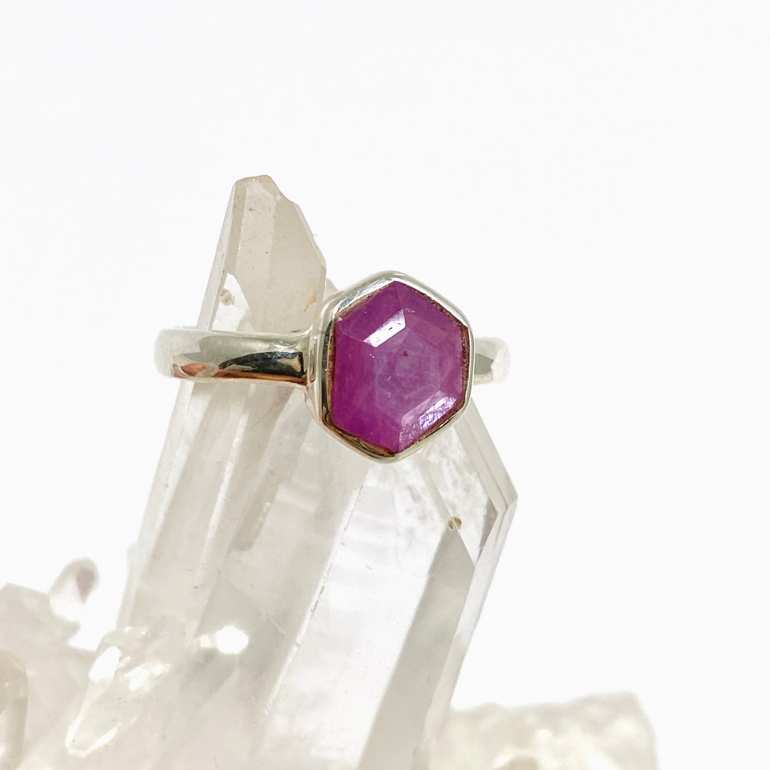 Star Ruby Freeform Faceted Ring Size 8.5 PRGJ981