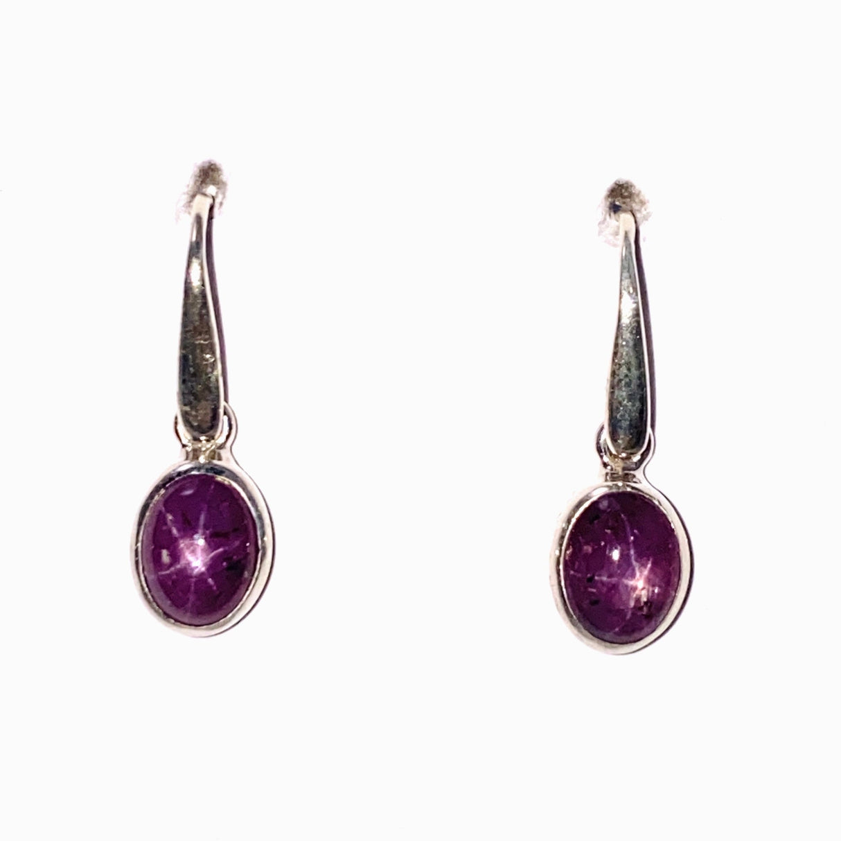 Star Ruby Oval Cabochon Earrings PEGJ260