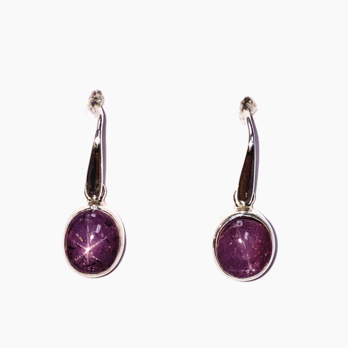Star Ruby Oval Cabochon Earrings PEGJ286