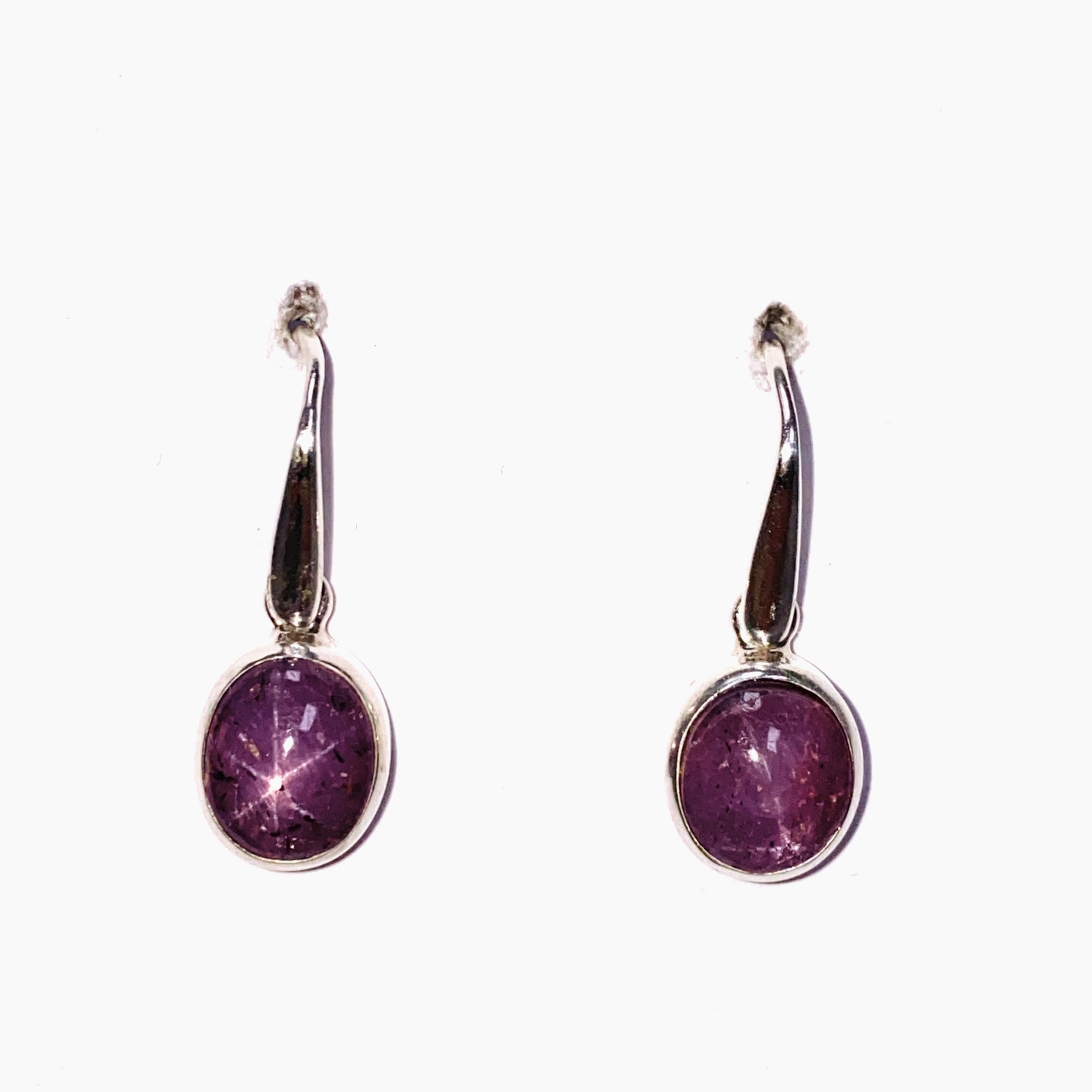 Star Ruby Oval Cabochon Earrings PEGJ286
