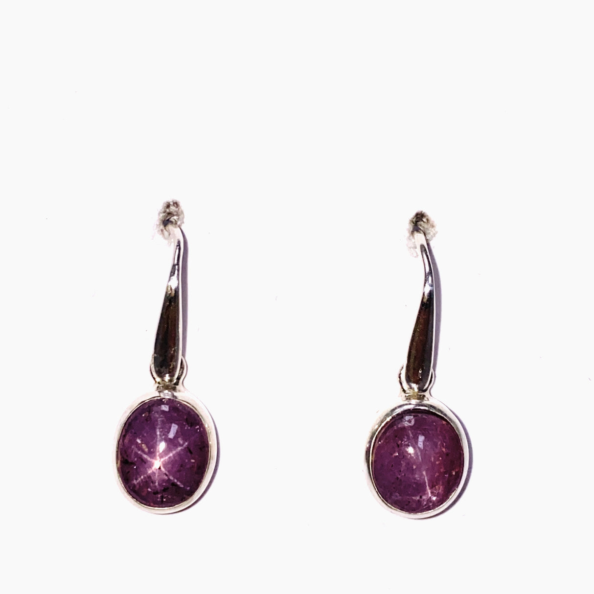 Star Ruby Oval Cabochon Earrings PEGJ286