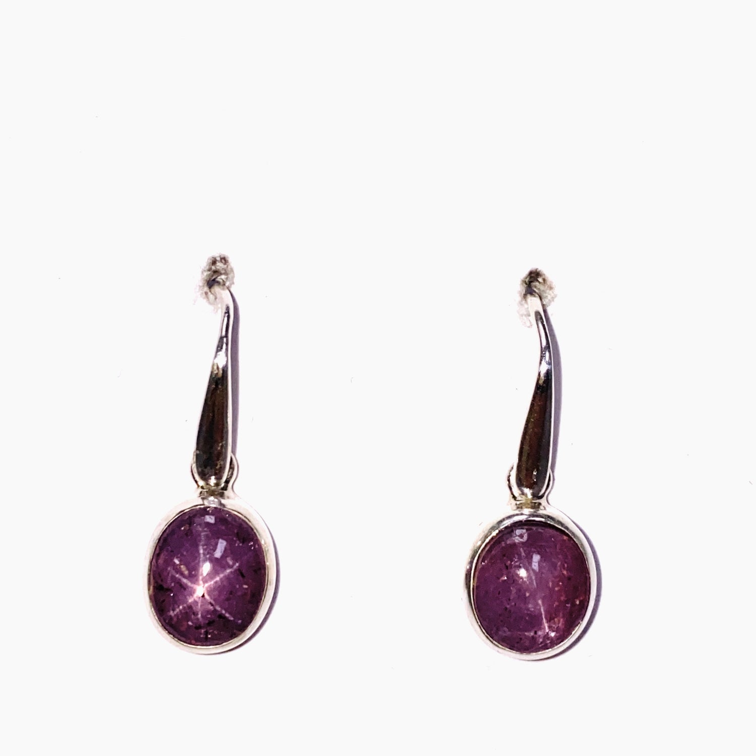 Star Ruby Oval Cabochon Earrings PEGJ286