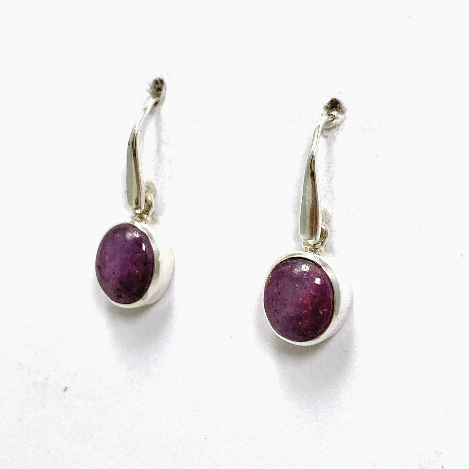 Star Ruby Oval Cabochon Earrings PEGJ286