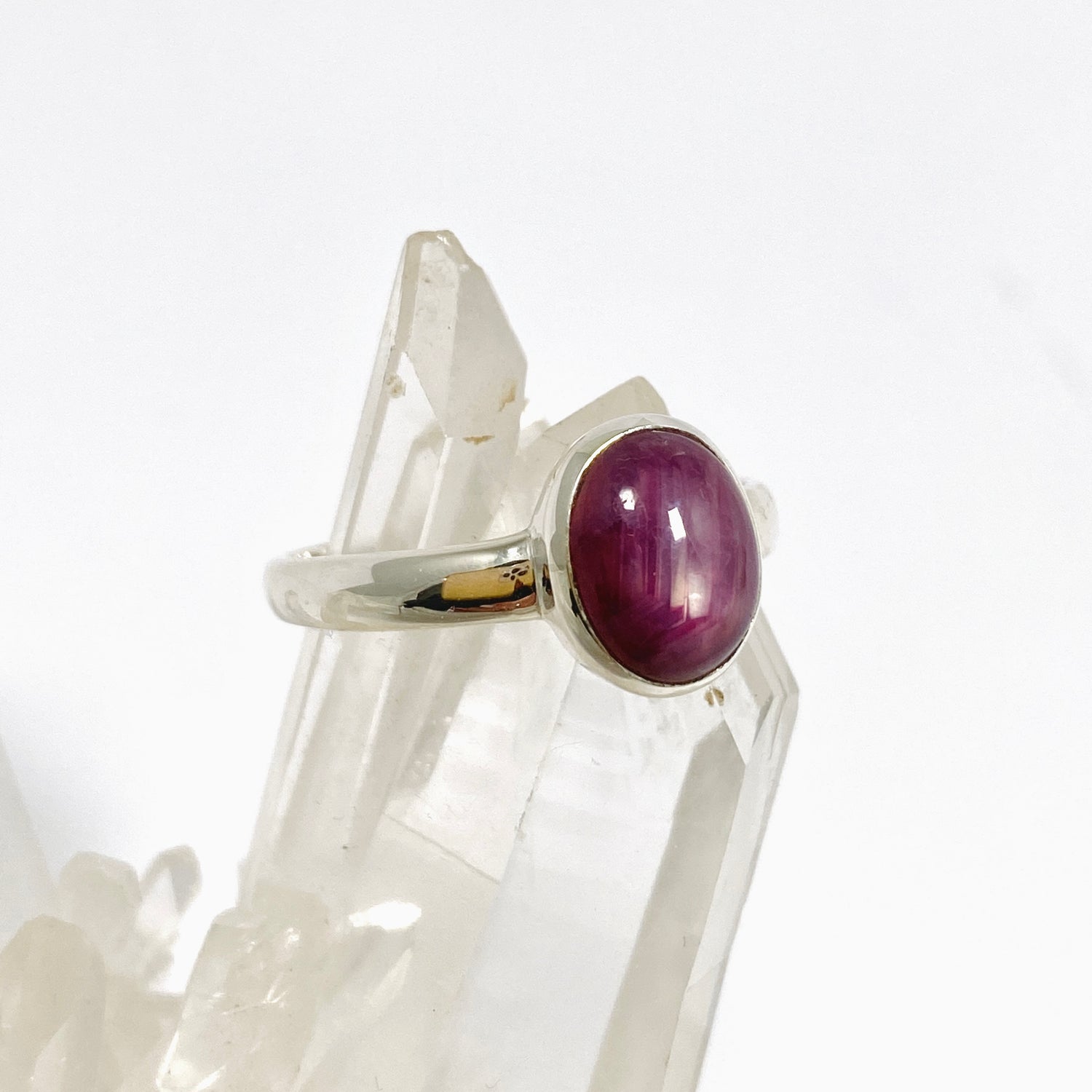 Star Ruby Oval Cabochon Ring Size 10 PRGJ972