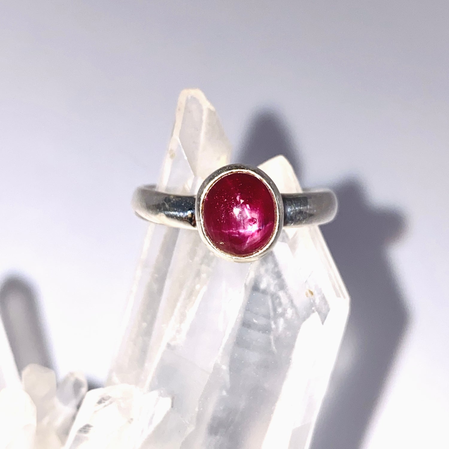 Star Ruby Oval Cabochon Ring Size 7 PRGJ974
