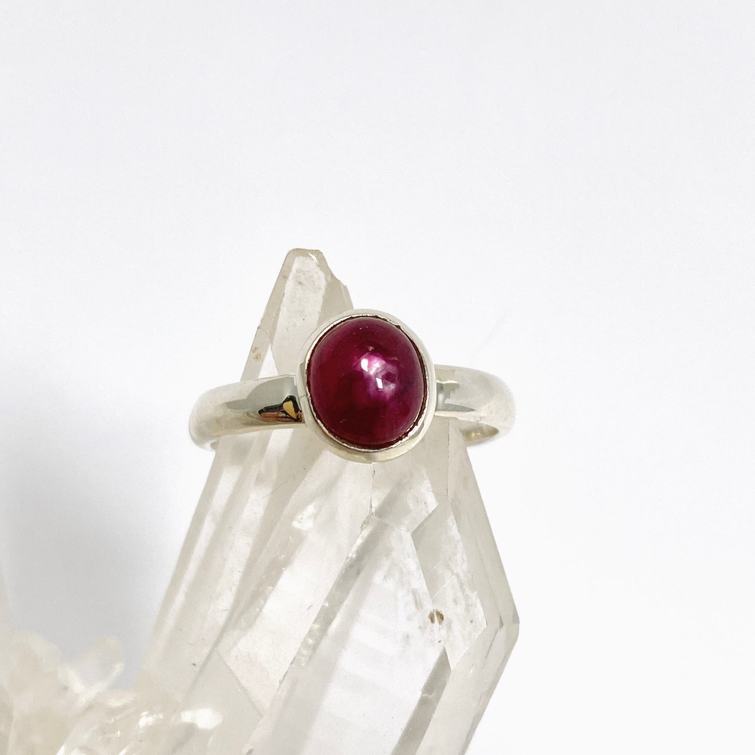Star Ruby Oval Cabochon Ring Size 7 PRGJ974