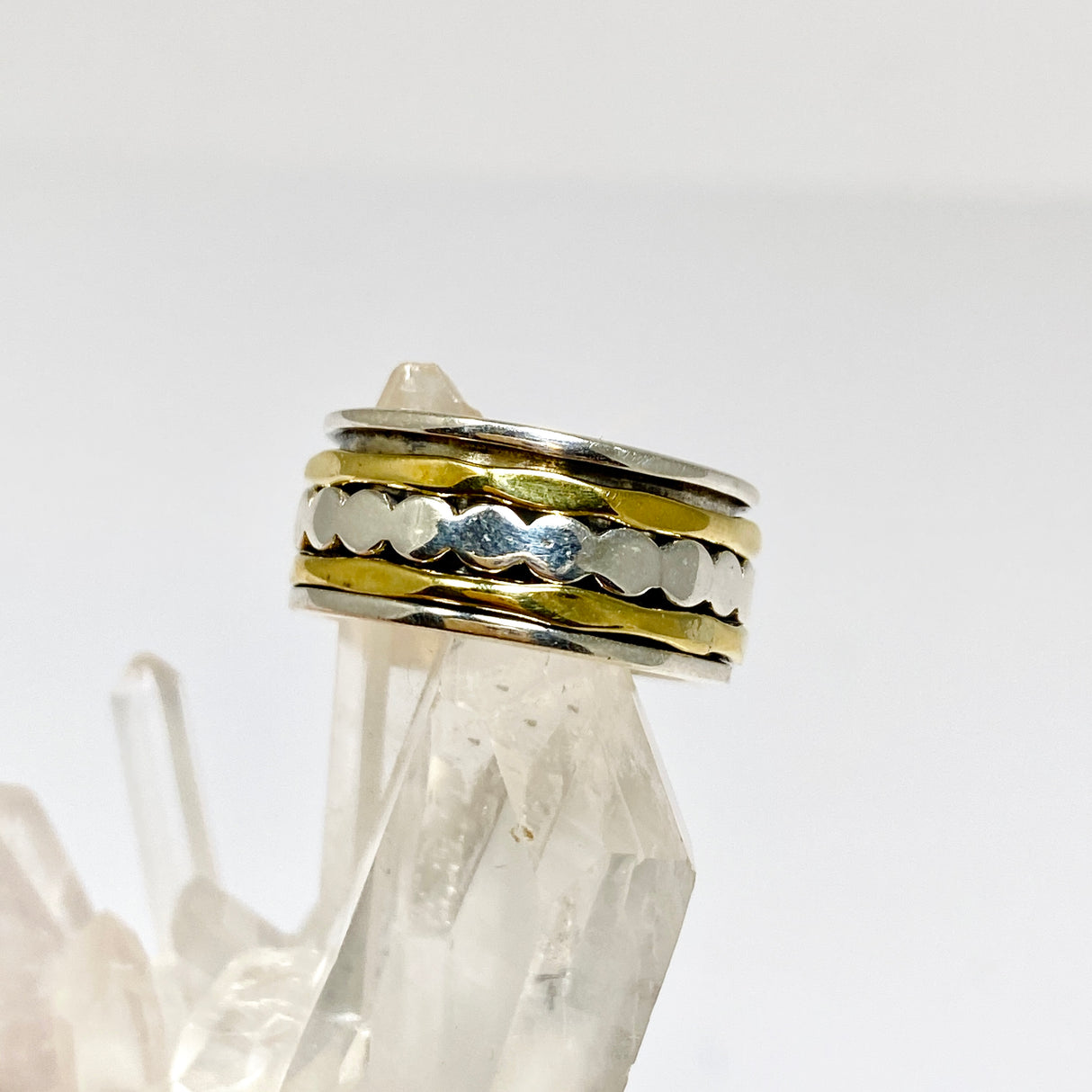 Sterling Silver and Brass Spinner Ring Size 7 RG1044-7