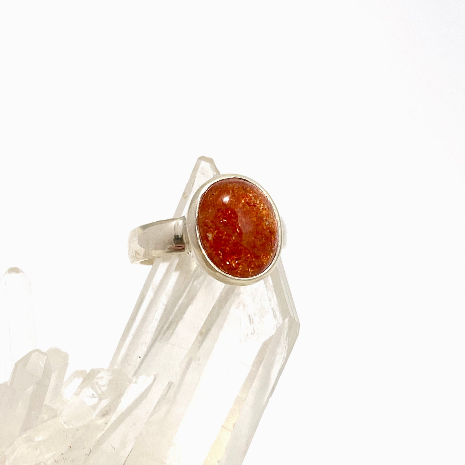 Sunstone Oval Cabochon Ring Size 7.5 PRGJ755