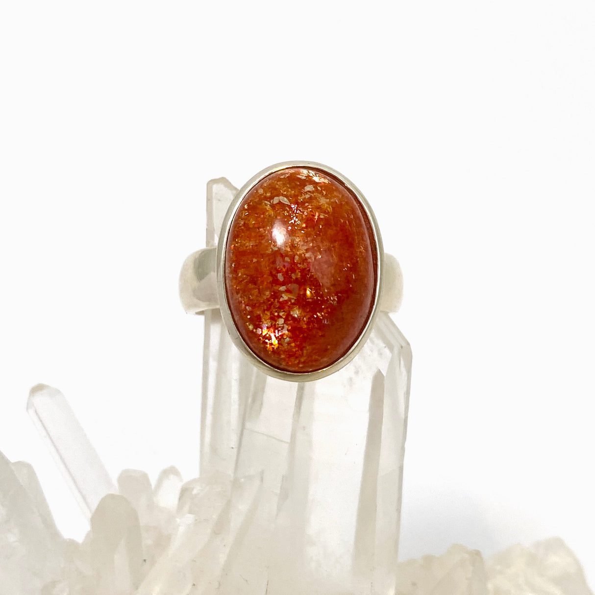 Sunstone Oval Cabochon Ring Size 9 PRGJ754