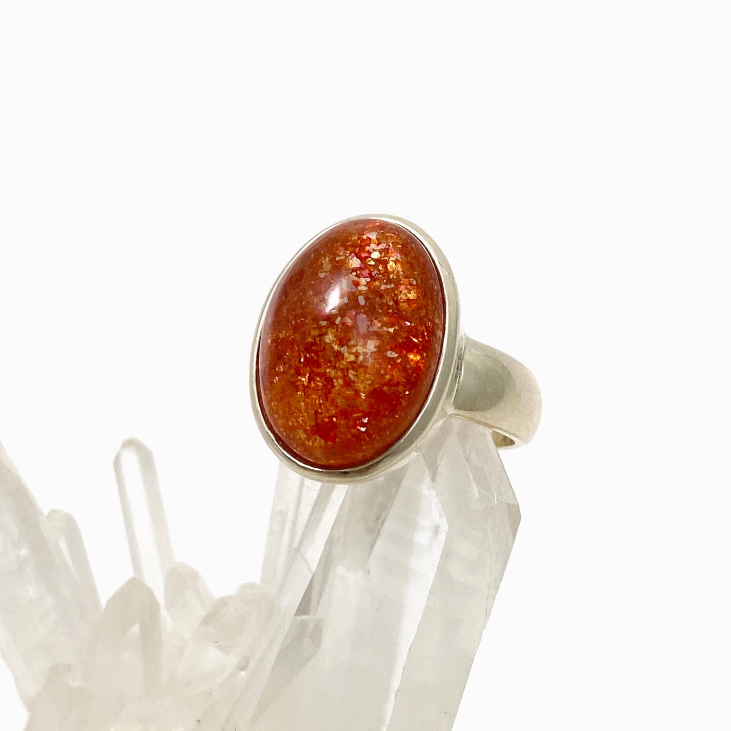 Sunstone Oval Cabochon Ring Size 9 PRGJ754