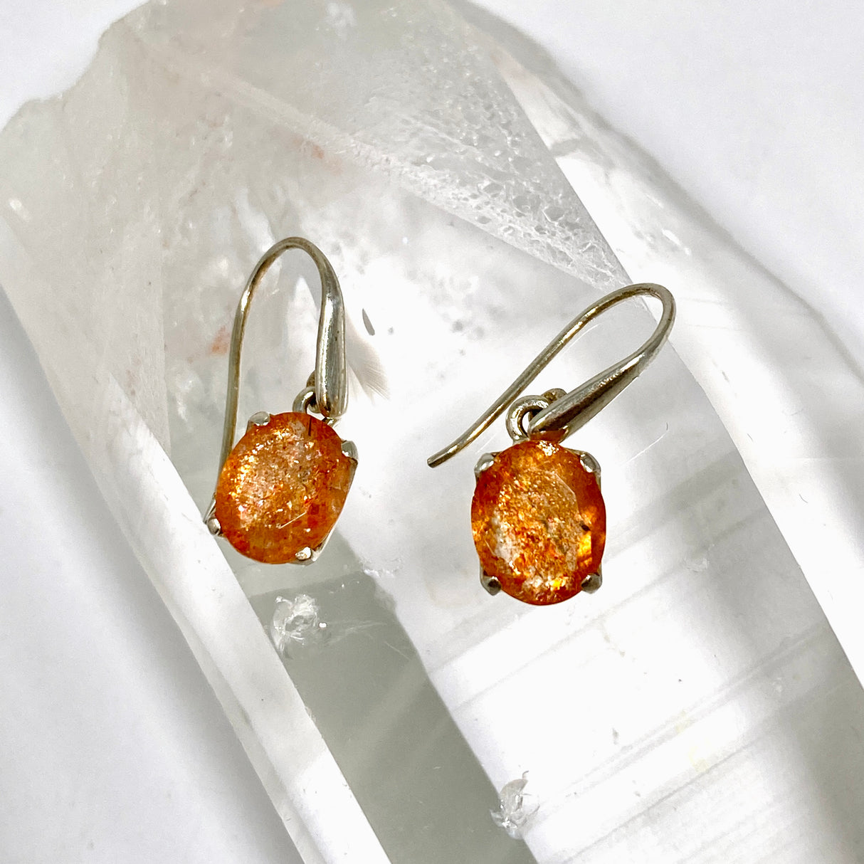 Sunstone Oval Faceted Earrings PEGJ336
