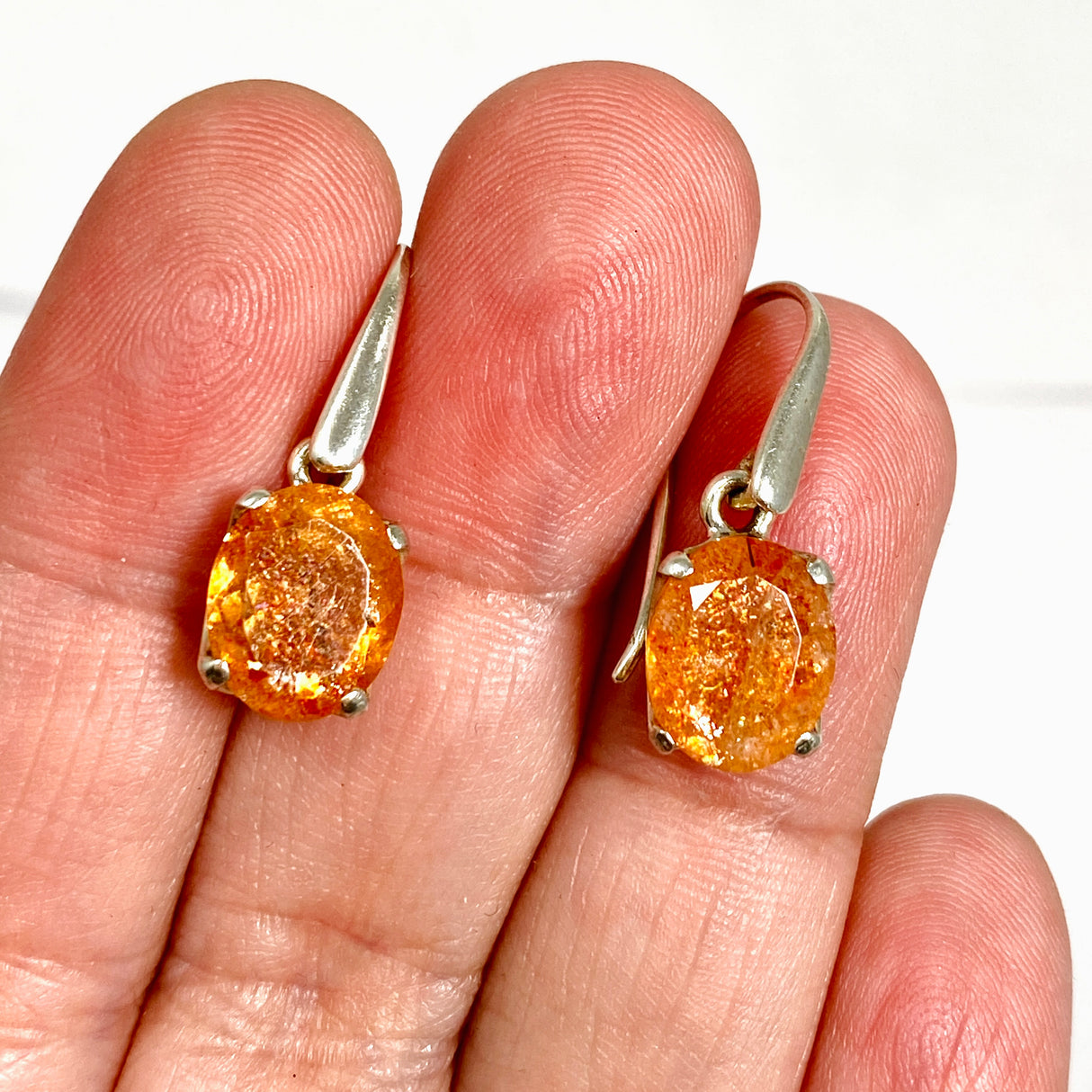 Sunstone Oval Faceted Earrings PEGJ336