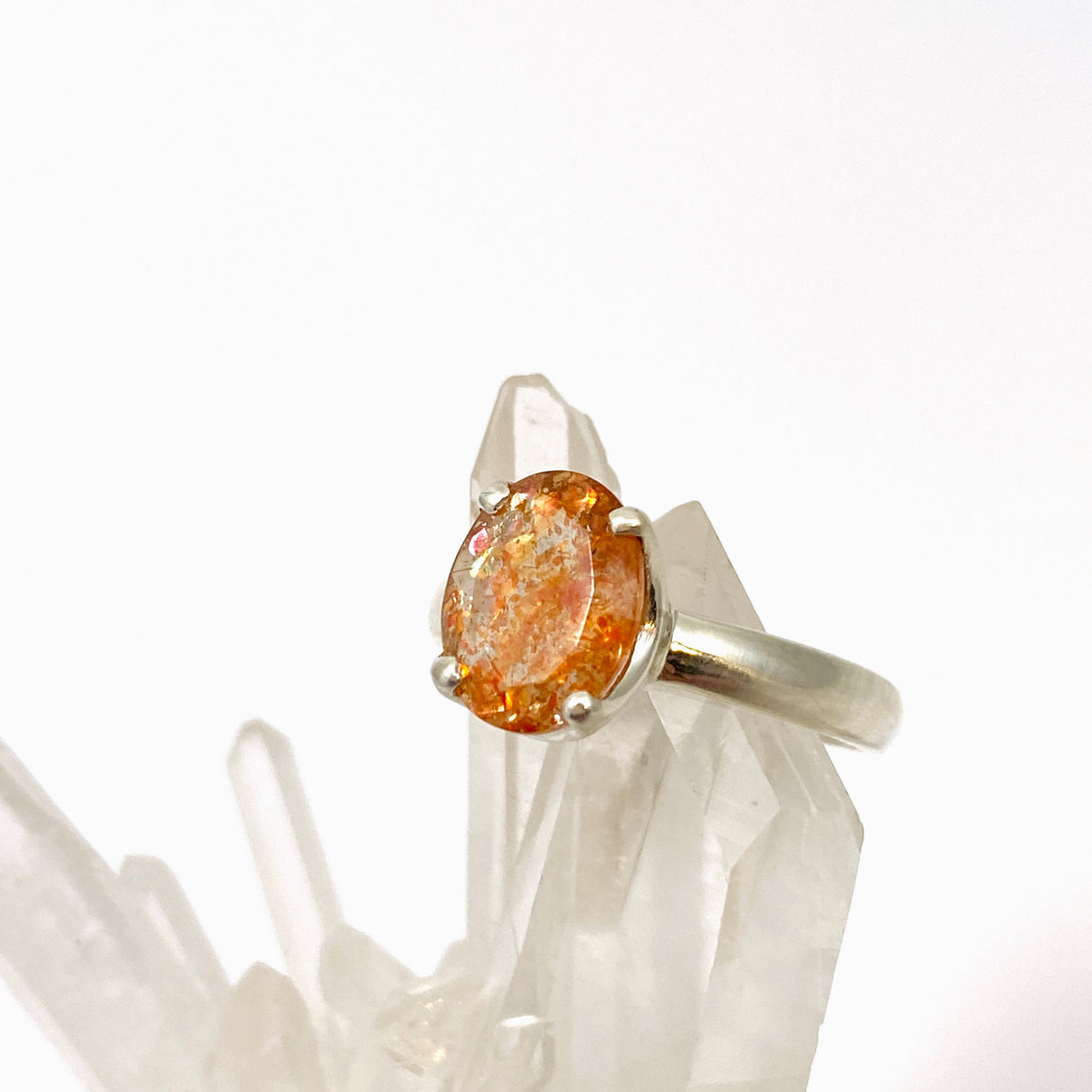 Sunstone Oval Faceted Ring Size 9.5 PRGJ759