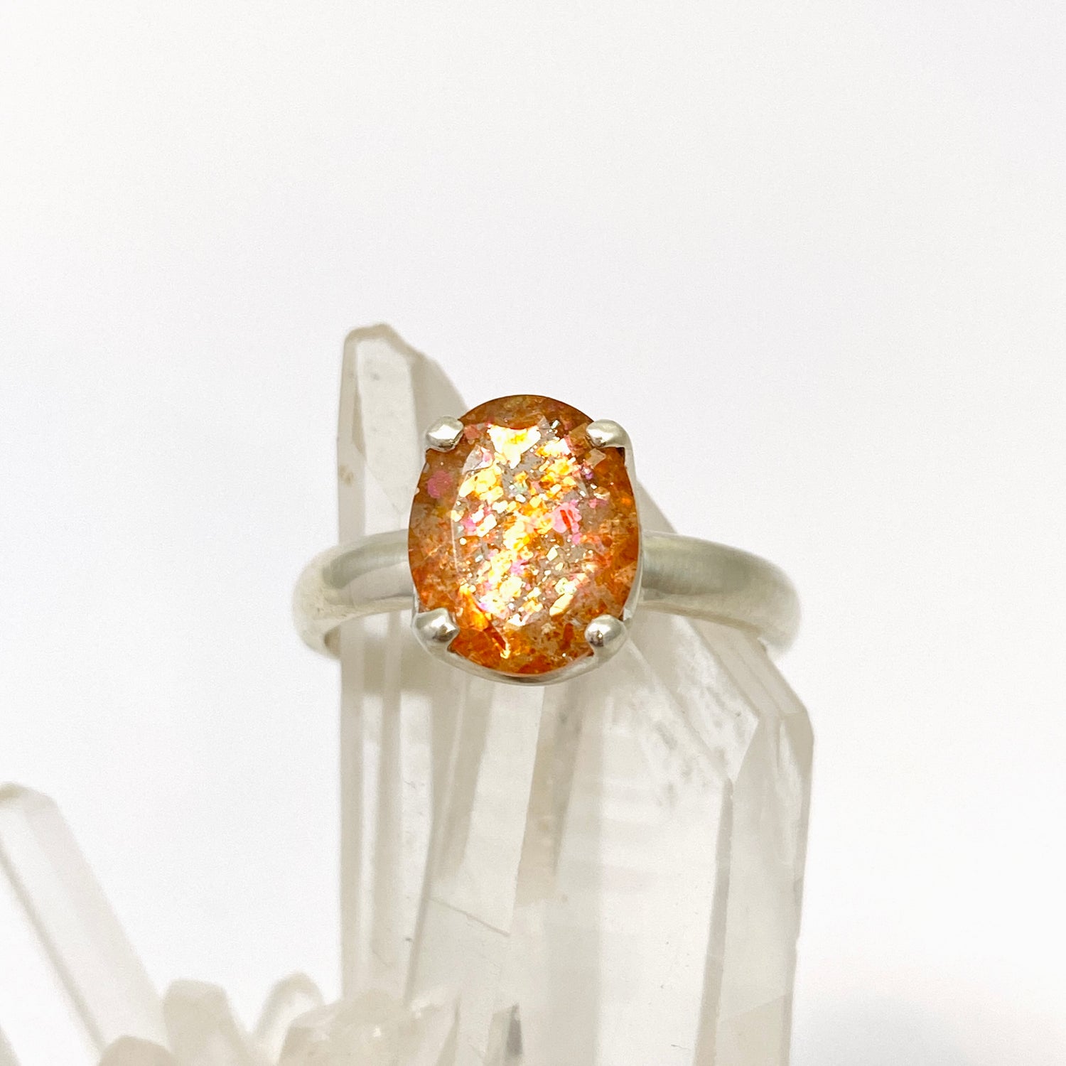 Sunstone Oval Faceted Ring Size 9.5 PRGJ759