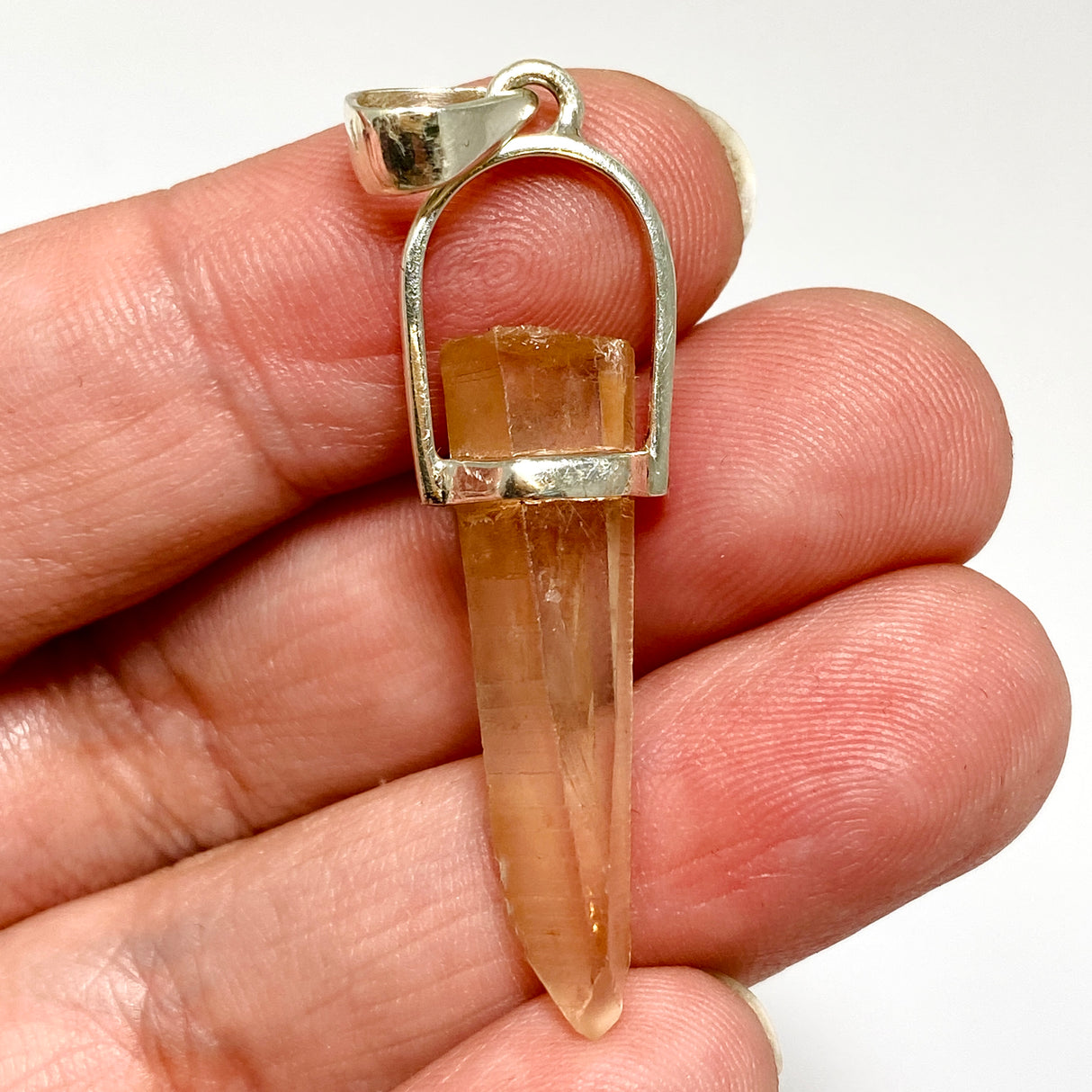 Tangerine Lemurian Quartz Raw Crystal Pendant  PPGJ1271
