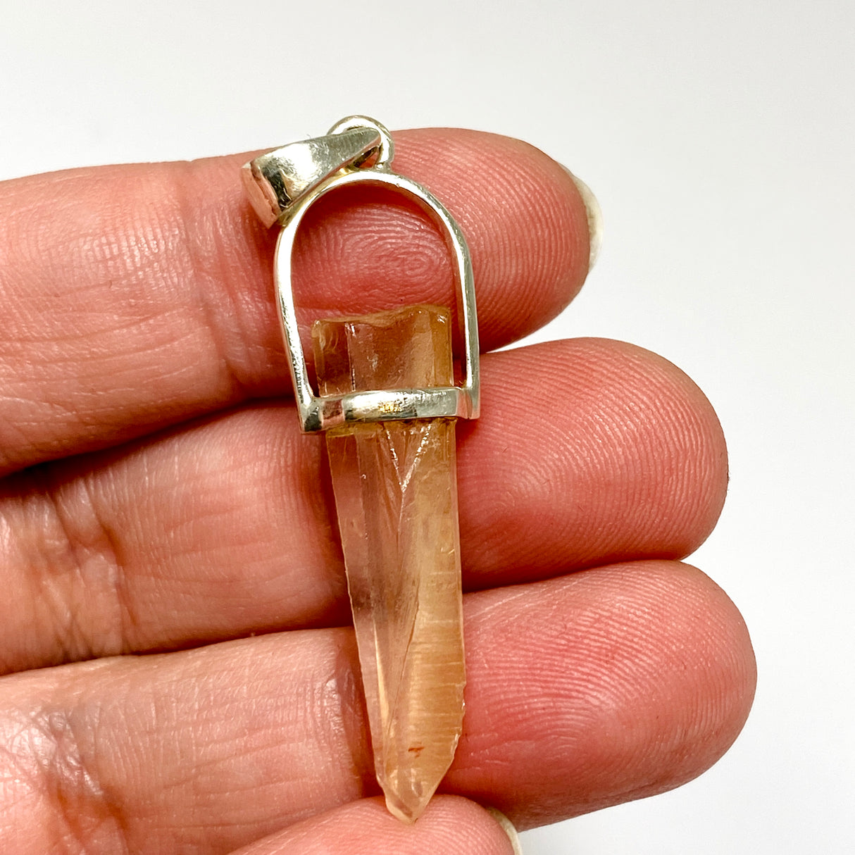 Tangerine Lemurian Quartz Raw Crystal Pendant  PPGJ1271