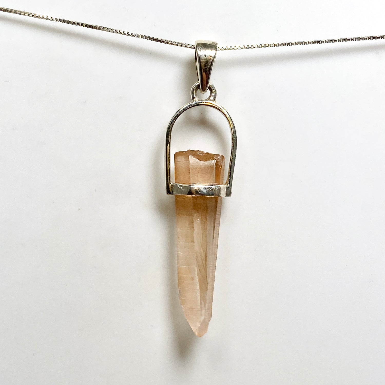 Tangerine Lemurian Quartz Raw Crystal Pendant  PPGJ1271
