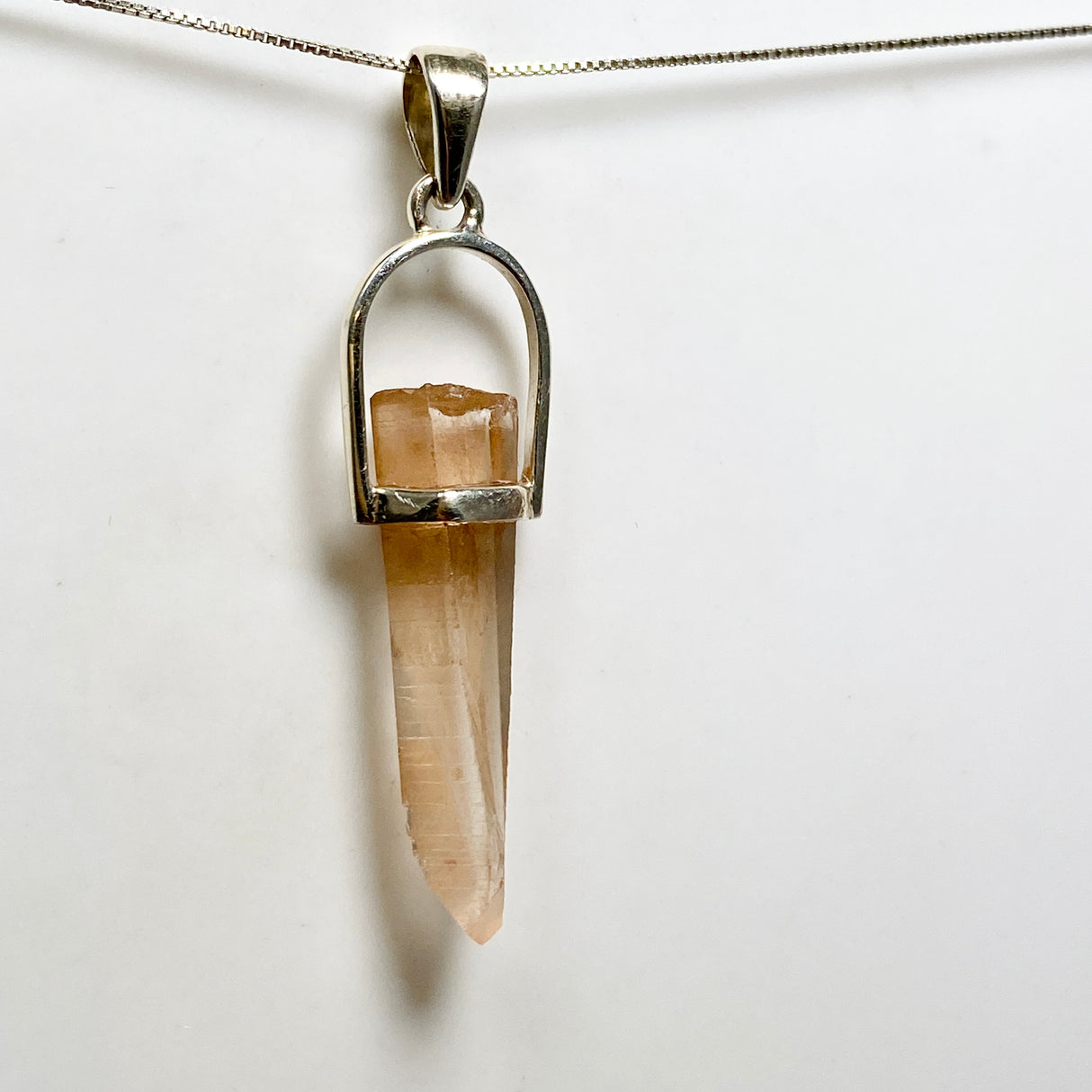 Tangerine Lemurian Quartz Raw Crystal Pendant  PPGJ1271