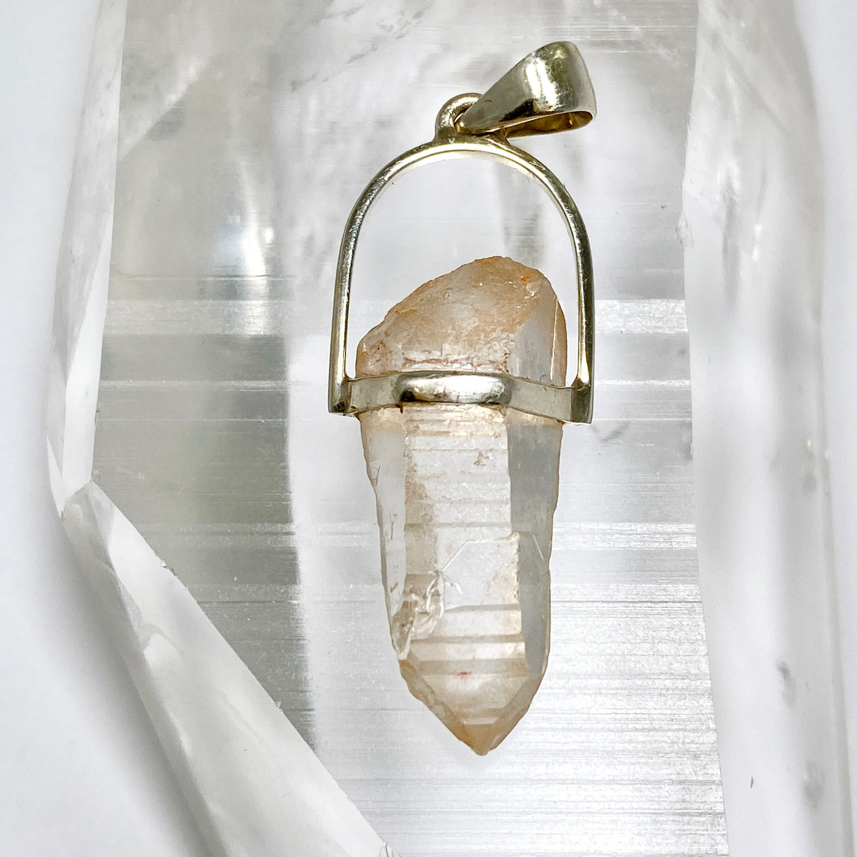 Tangerine Lemurian Quartz Raw Crystal Pendant  PPGJ1272