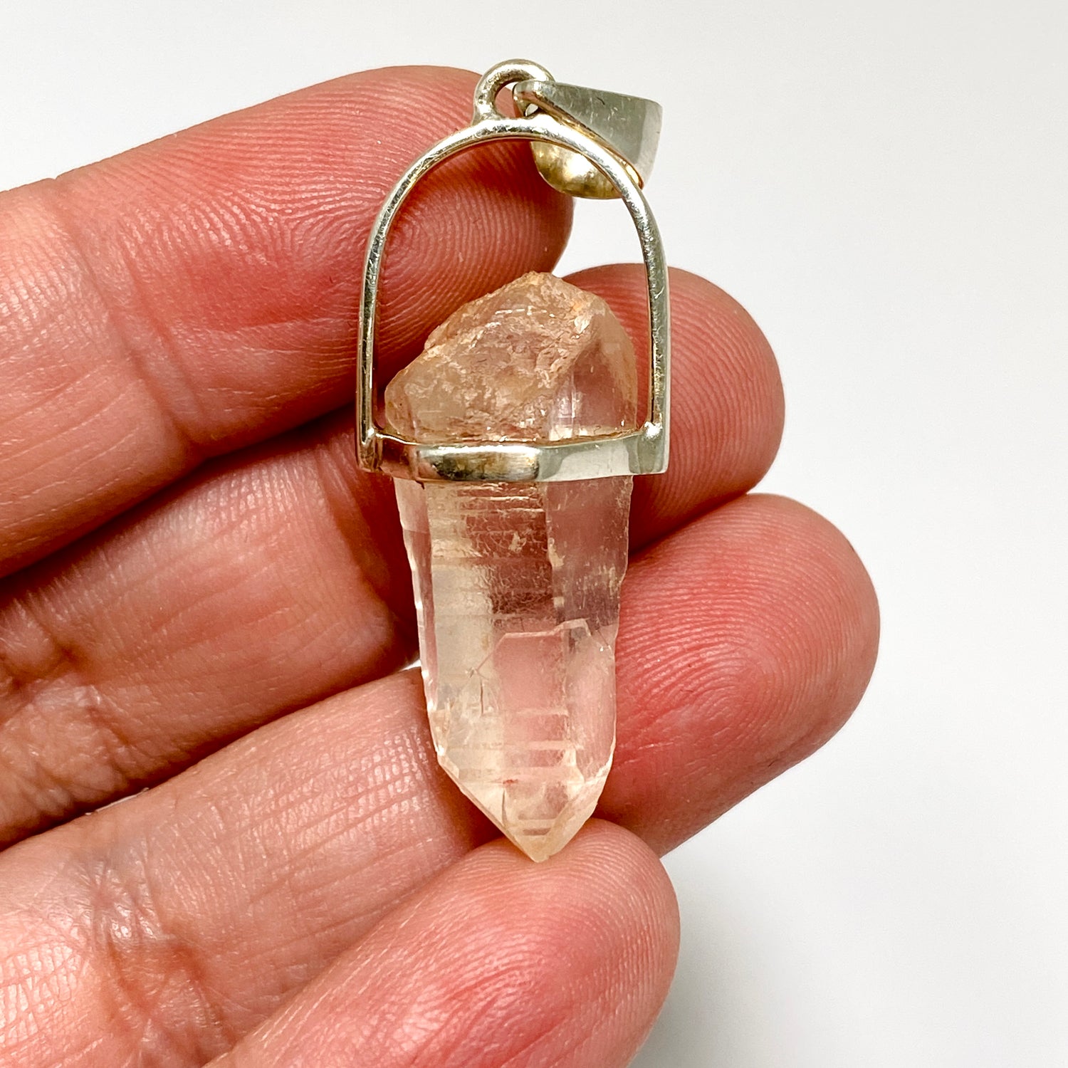 Tangerine Lemurian Quartz Raw Crystal Pendant  PPGJ1272