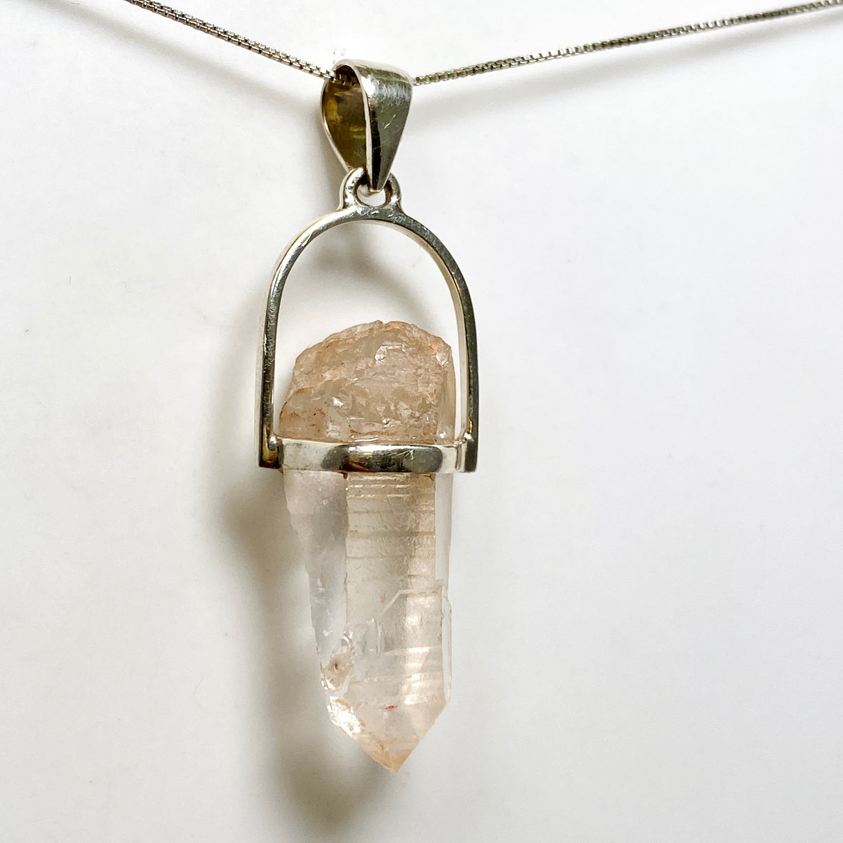 Tangerine Lemurian Quartz Raw Crystal Pendant  PPGJ1272