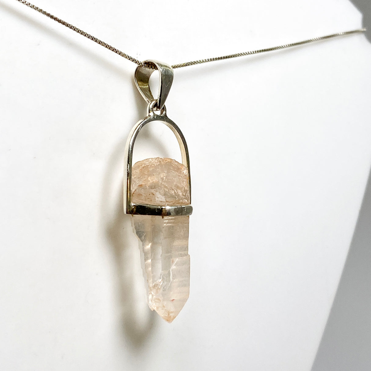 Tangerine Lemurian Quartz Raw Crystal Pendant  PPGJ1272