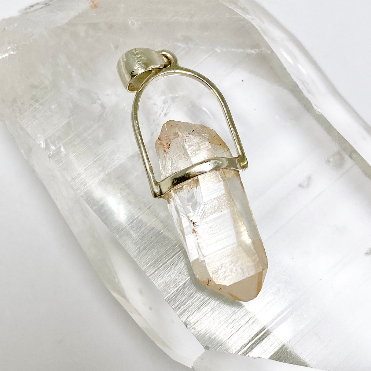 Tangerine Lemurian Quartz Raw Crystal Pendant  PPGJ1273