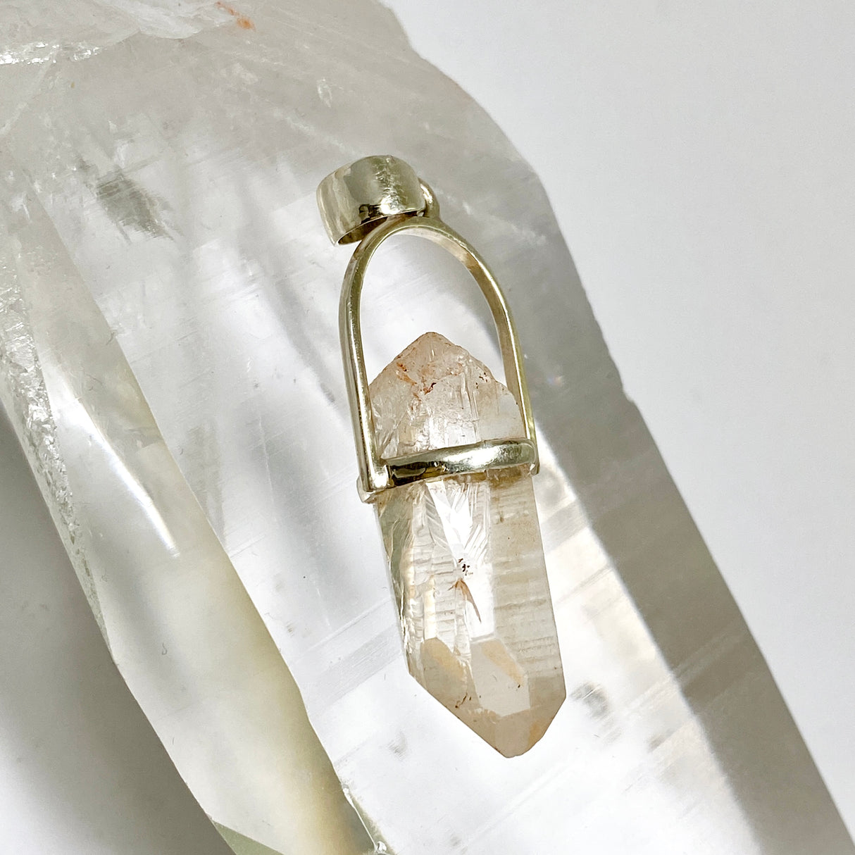 Tangerine Lemurian Quartz Raw Crystal Pendant  PPGJ1273