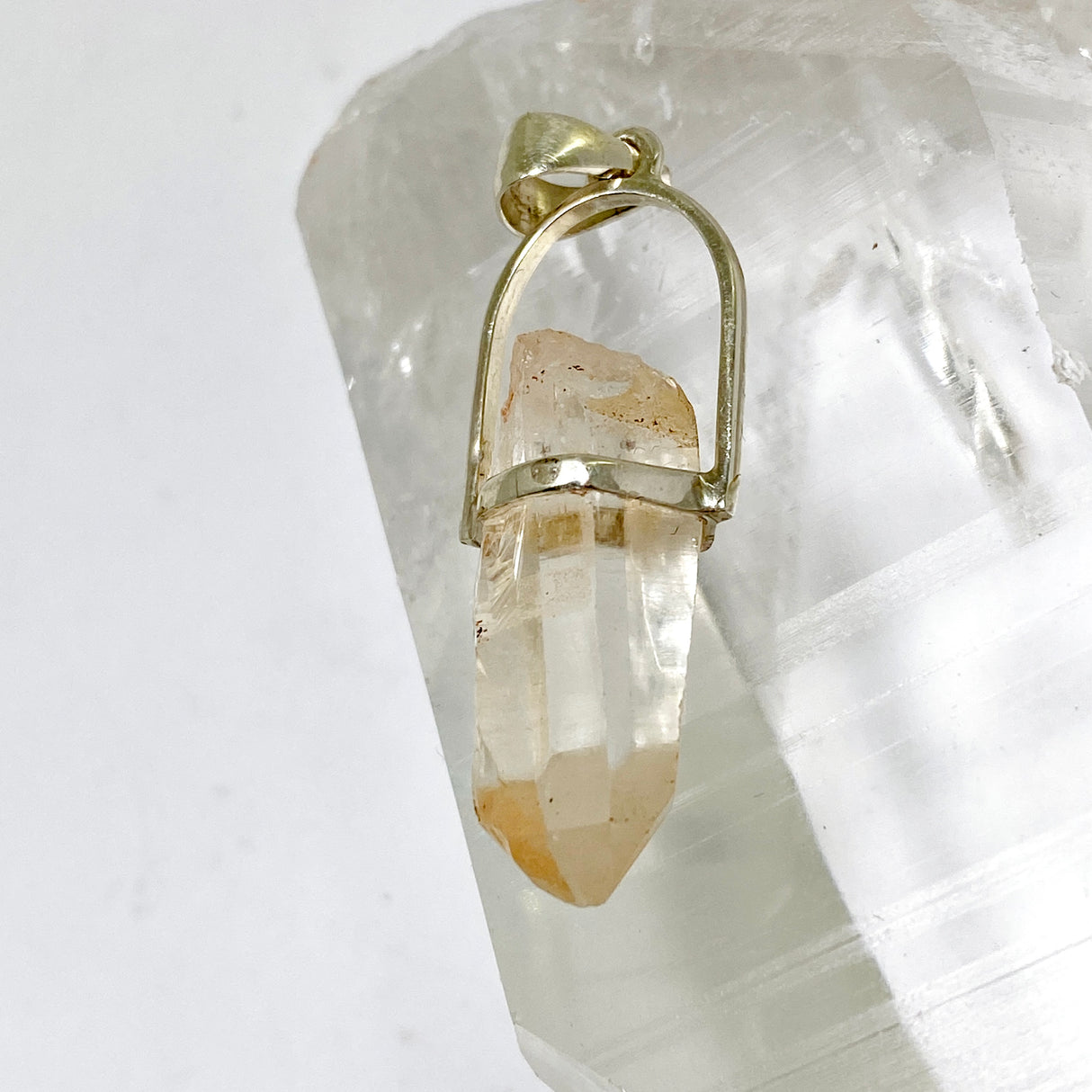 Tangerine Lemurian Quartz Raw Crystal Pendant  PPGJ1273