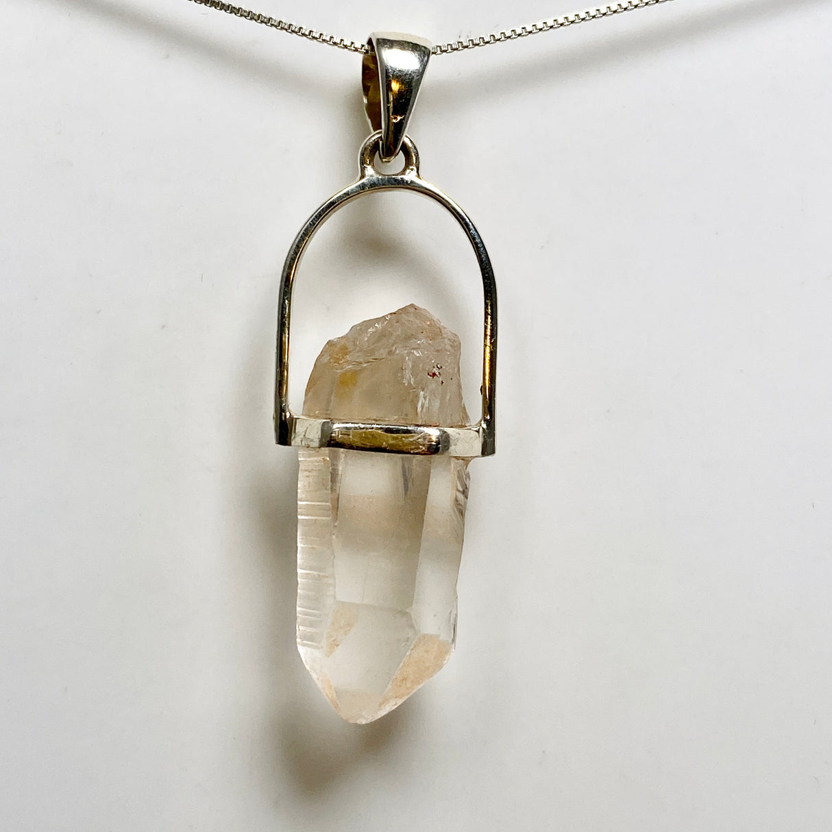 Tangerine Lemurian Quartz Raw Crystal Pendant  PPGJ1273