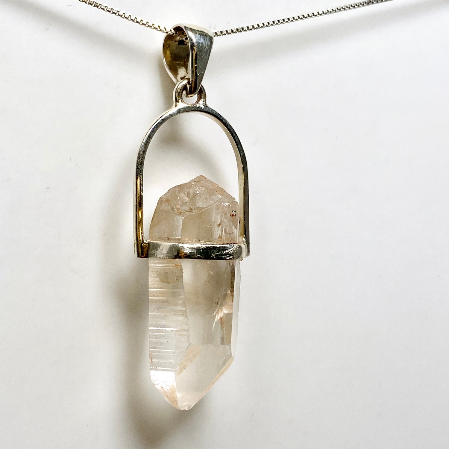 Tangerine Lemurian Quartz Raw Crystal Pendant  PPGJ1273