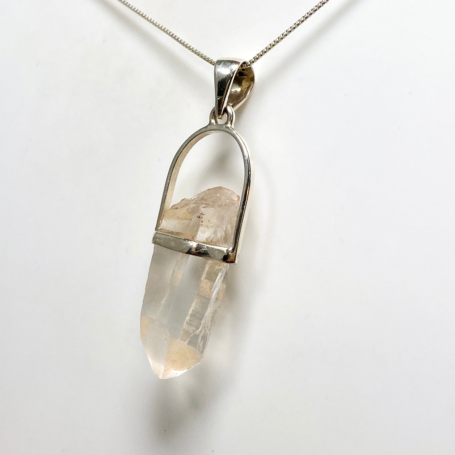 Tangerine Lemurian Quartz Raw Crystal Pendant  PPGJ1273