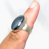 Terahertz (Silica) Oval Ring with a Brushed Band Size 7 KRGJ3260 - Nature's Magick