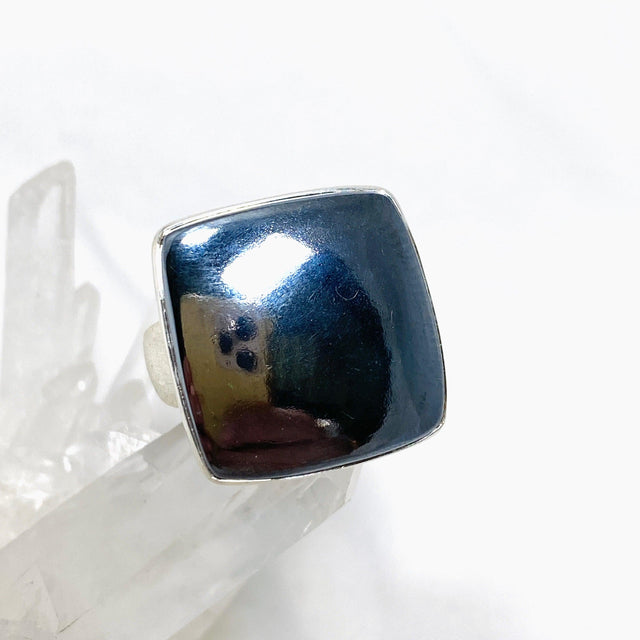 Terahertz (Silica) Square Ring with a Brushed Band Size 11 KRGJ3262 - Nature's Magick