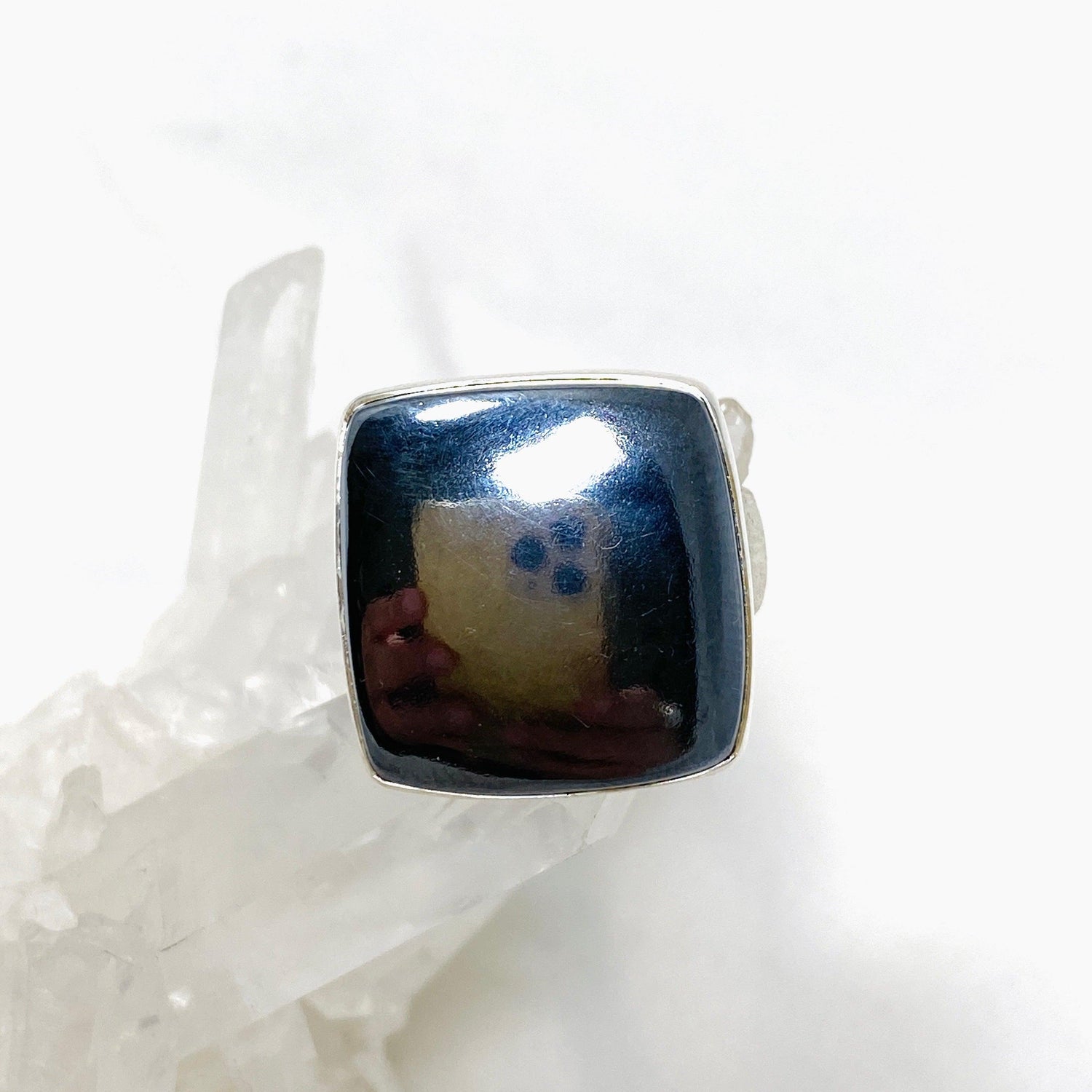 Terahertz (Silica) Square Ring with a Brushed Band Size 11 KRGJ3262 - Nature's Magick
