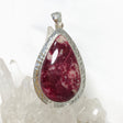 Thulite Teardrop Pendant in a Hammered Setting KPGJ4490 - Nature's Magick