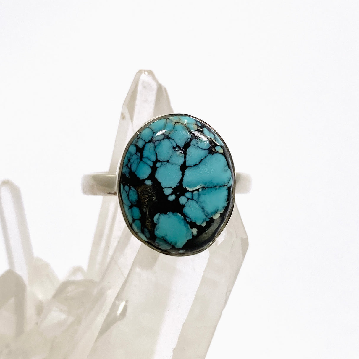 Tibetan Turquoise Oval Cabochon Ring Size 10 KRGJ3415