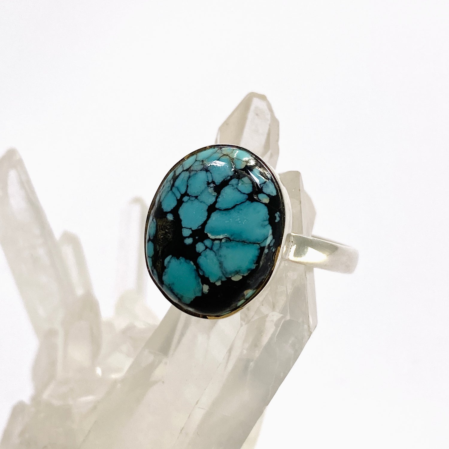 Tibetan Turquoise Oval Cabochon Ring Size 10 KRGJ3415