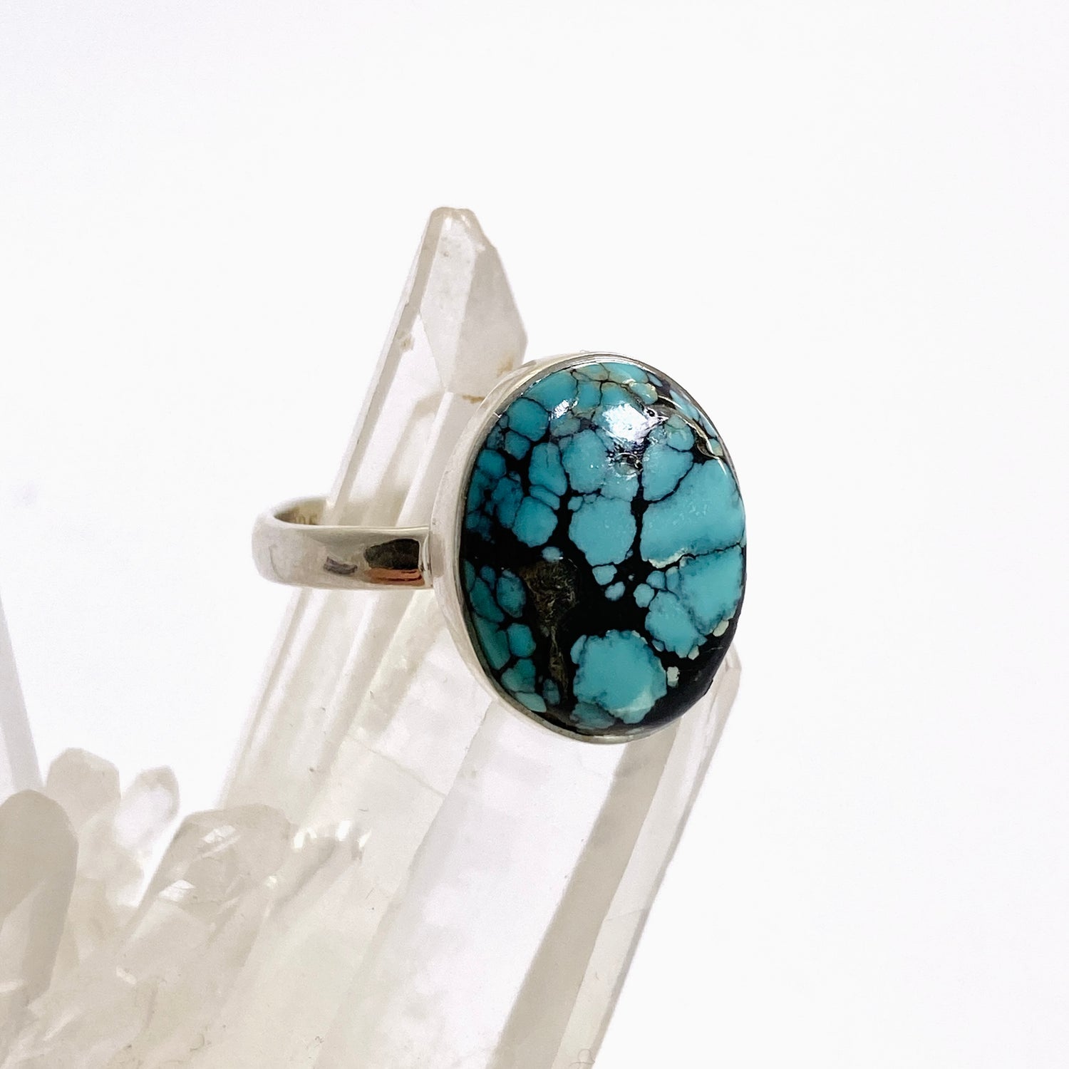 Tibetan Turquoise Oval Cabochon Ring Size 10 KRGJ3415