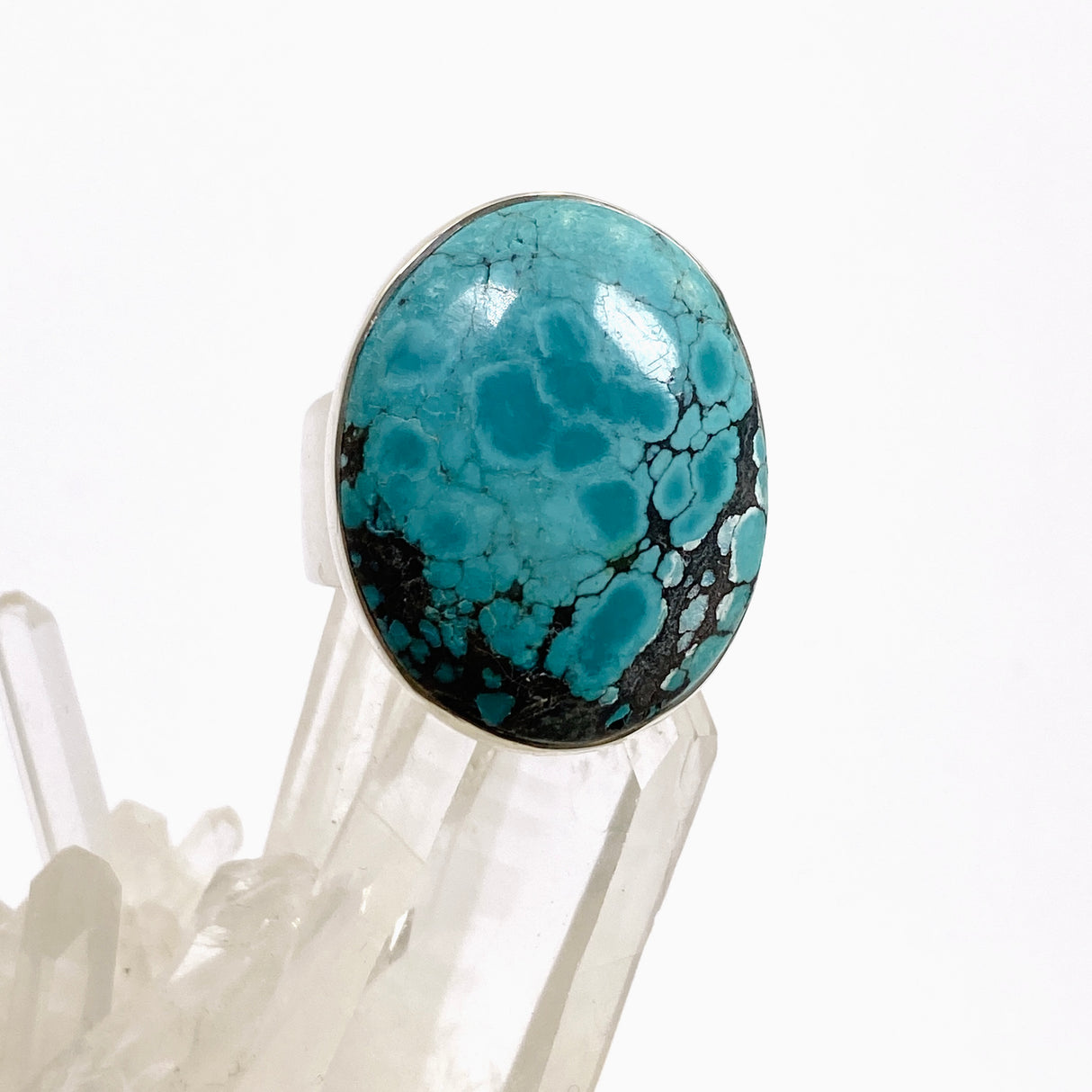 Tibetan Turquoise Oval Cabochon Ring Size 8 KRGJ3414