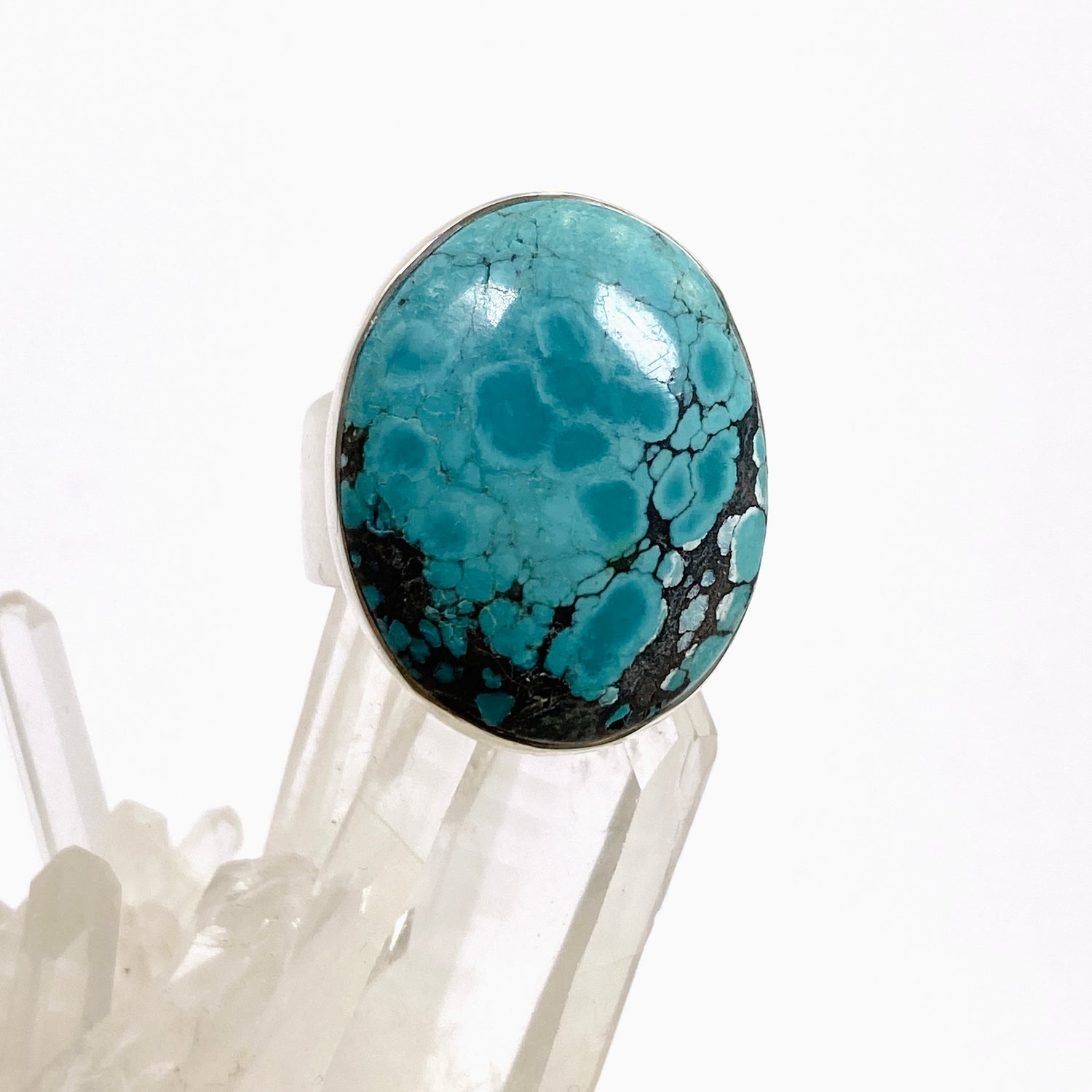 Tibetan Turquoise Oval Cabochon Ring Size 8 KRGJ3414