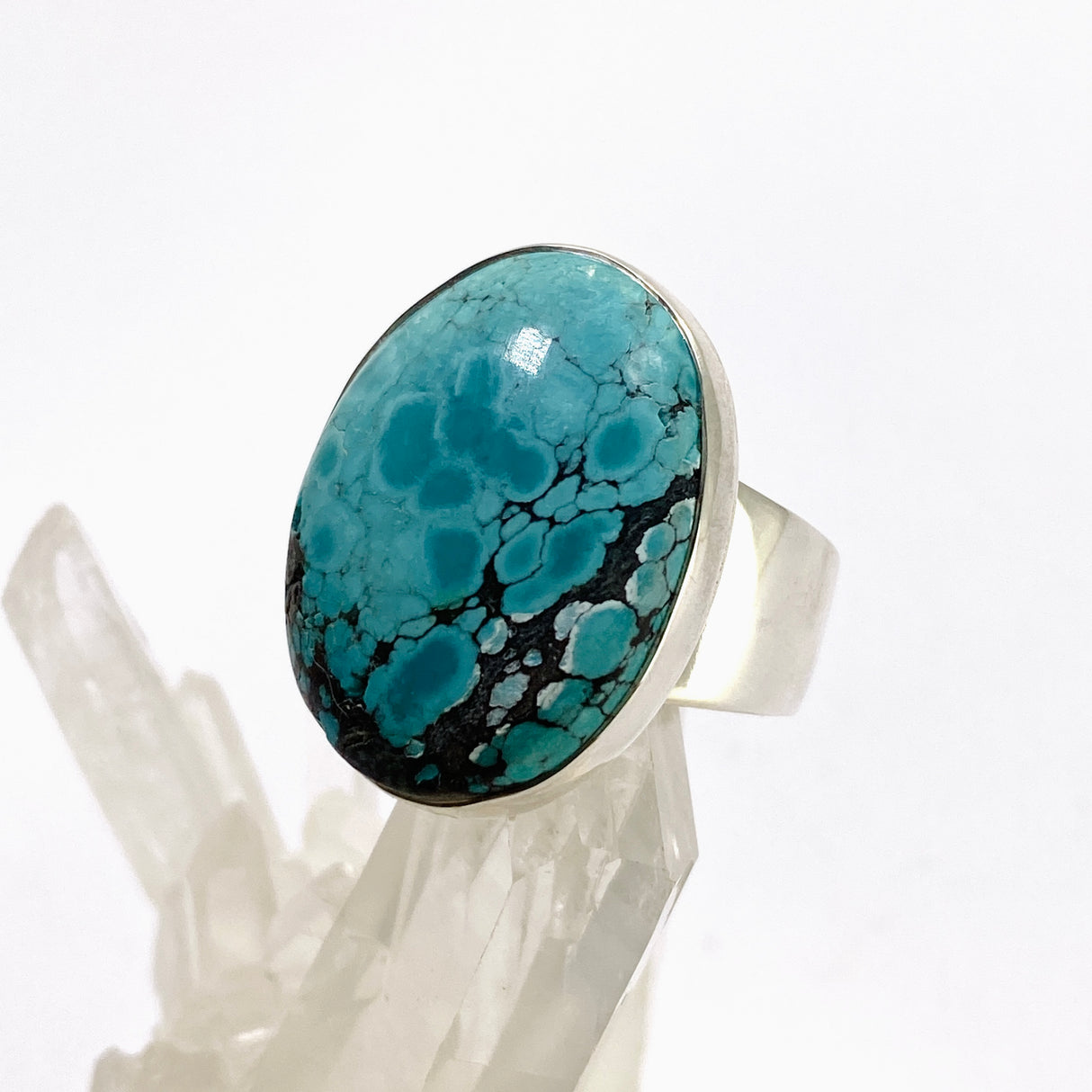Tibetan Turquoise Oval Cabochon Ring Size 8 KRGJ3414