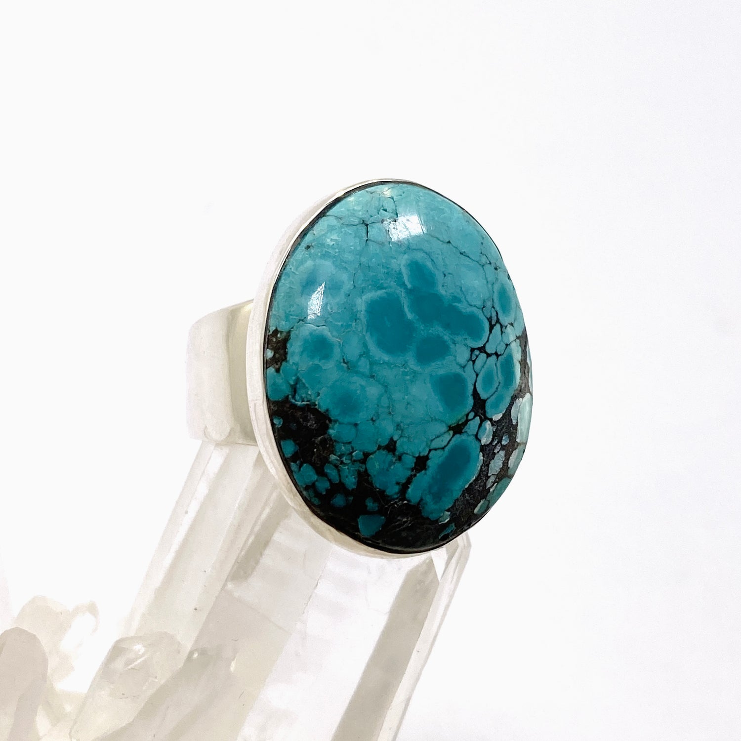 Tibetan Turquoise Oval Cabochon Ring Size 8 KRGJ3414