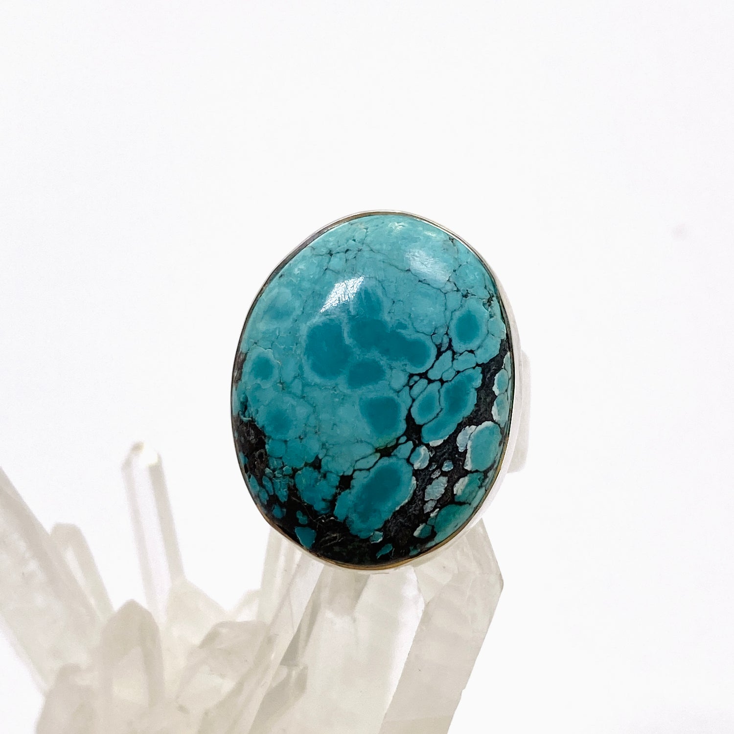 Tibetan Turquoise Oval Cabochon Ring Size 8 KRGJ3414