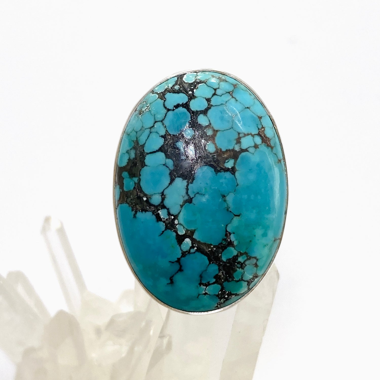Tibetan Turquoise Oval Cabochon Ring Size 9 KRGJ3412