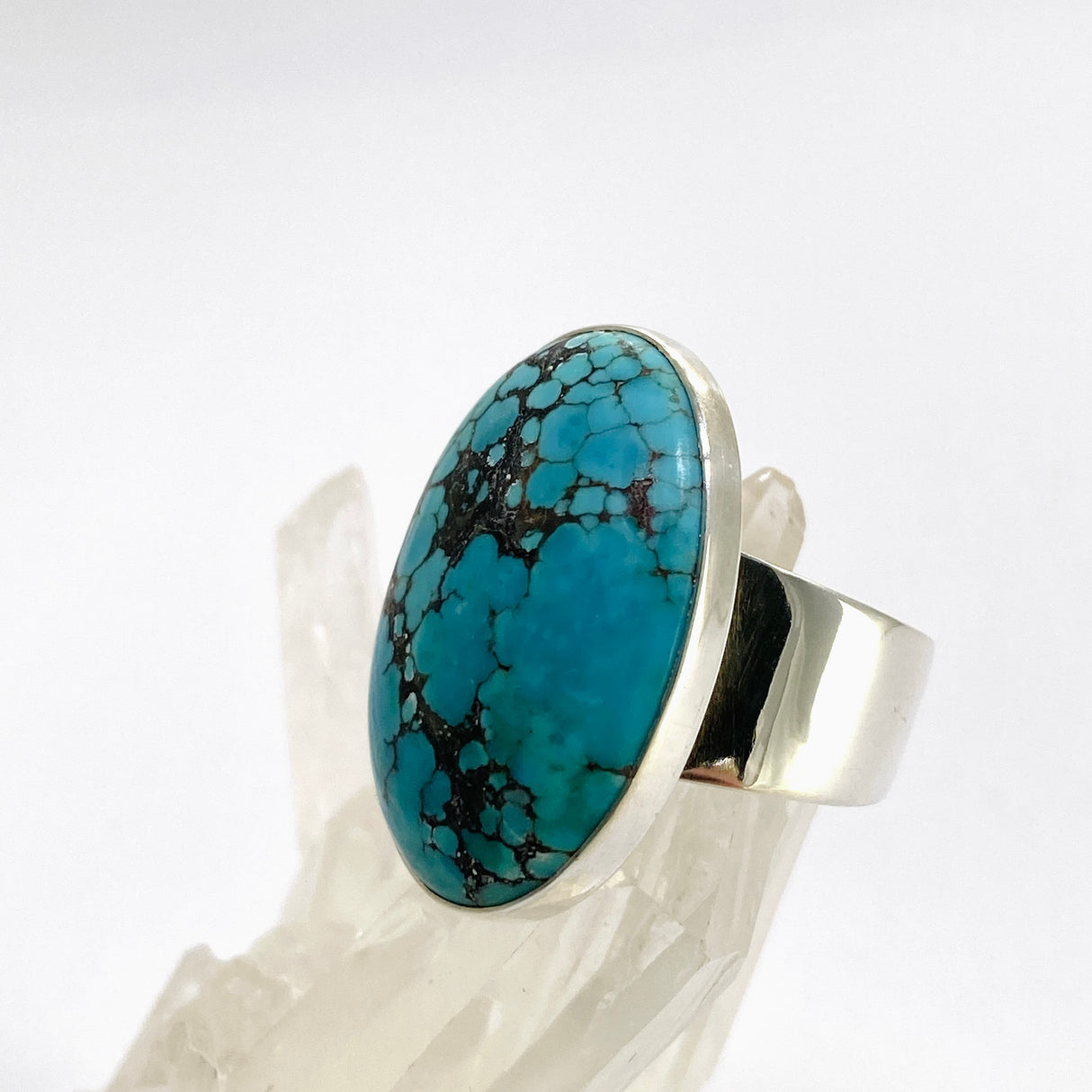 Tibetan Turquoise Oval Cabochon Ring Size 9 KRGJ3412