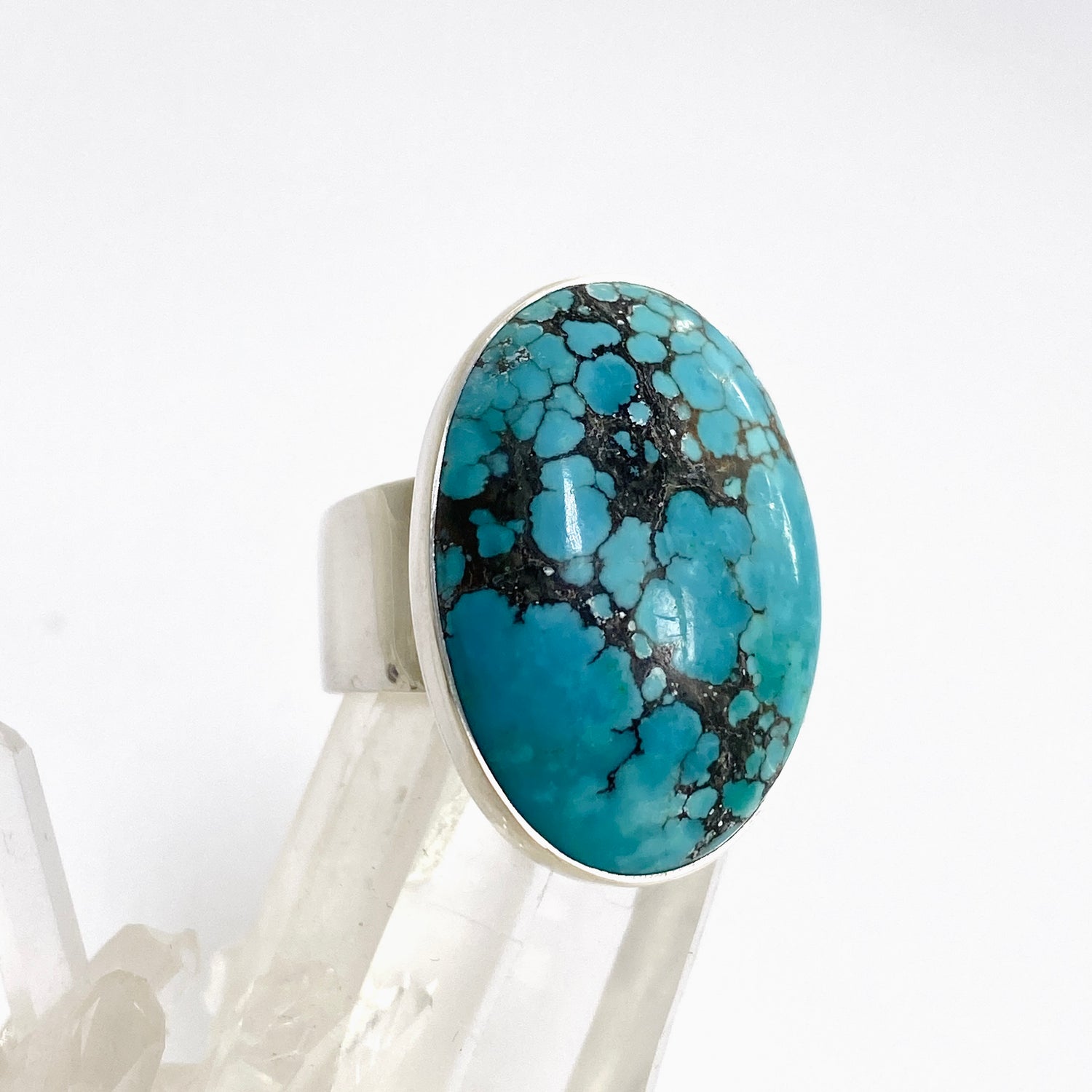 Tibetan Turquoise Oval Cabochon Ring Size 9 KRGJ3412